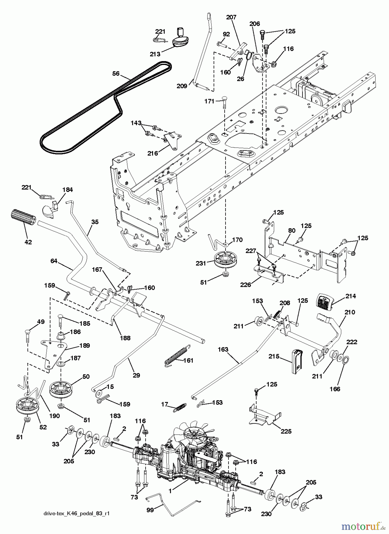 Husqvarna Rasen und Garten Traktoren YTH 22V42 (96043010902) - Husqvarna Yard Tractor (2011-08 & After) DRIVE