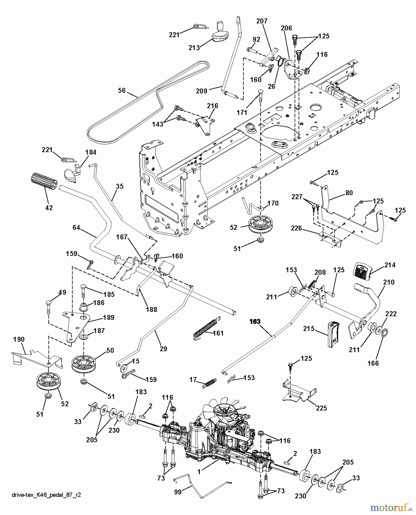 Husqvarna Rasen und Garten Traktoren YTH 22V42 (96043017300) - Husqvarna Yard Tractor (2013-09) DRIVE