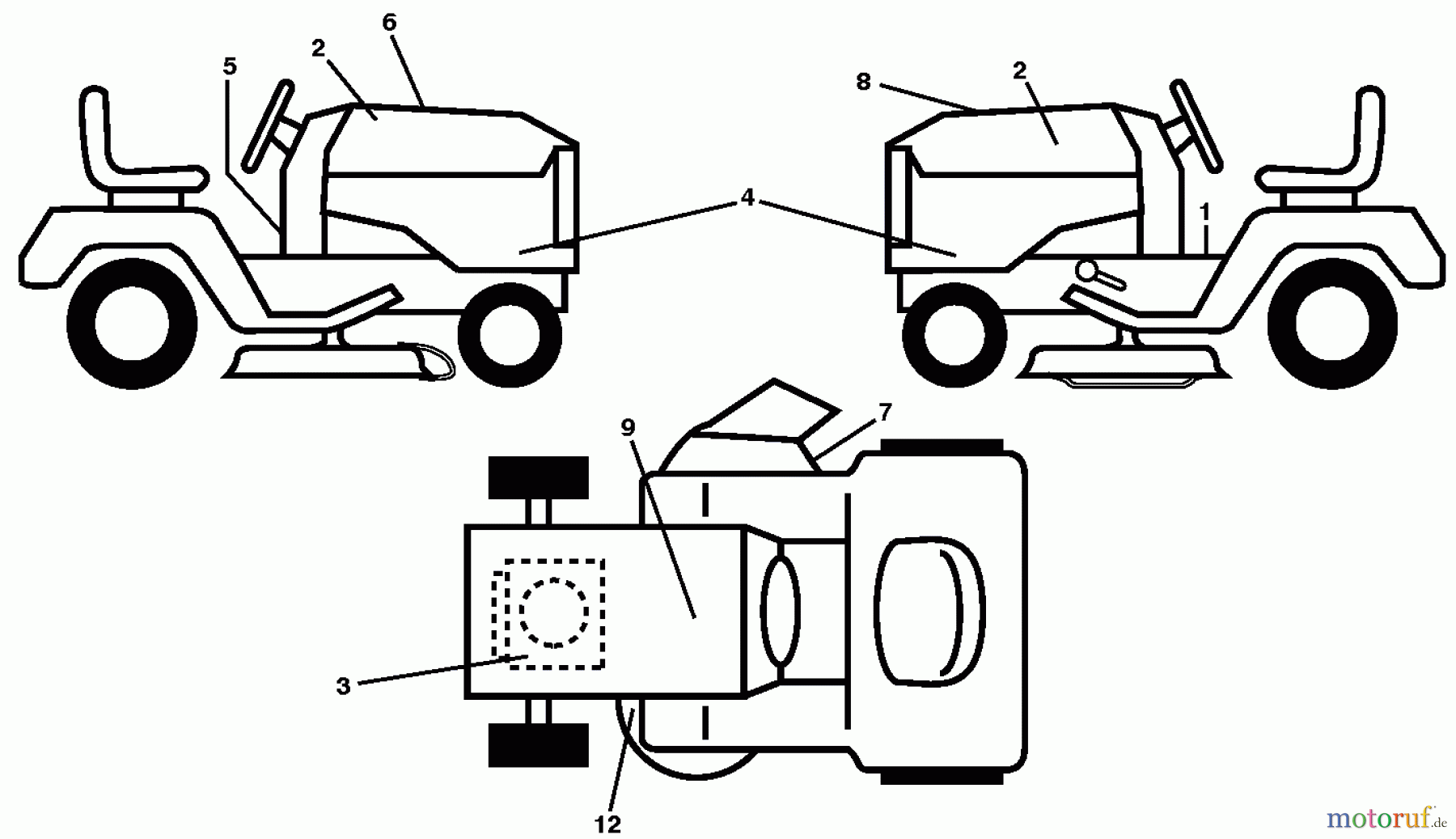 Husqvarna Rasen und Garten Traktoren YTH 22V42 (96043018600) - Husqvarna Yard Tractor (2013-09) DECALS