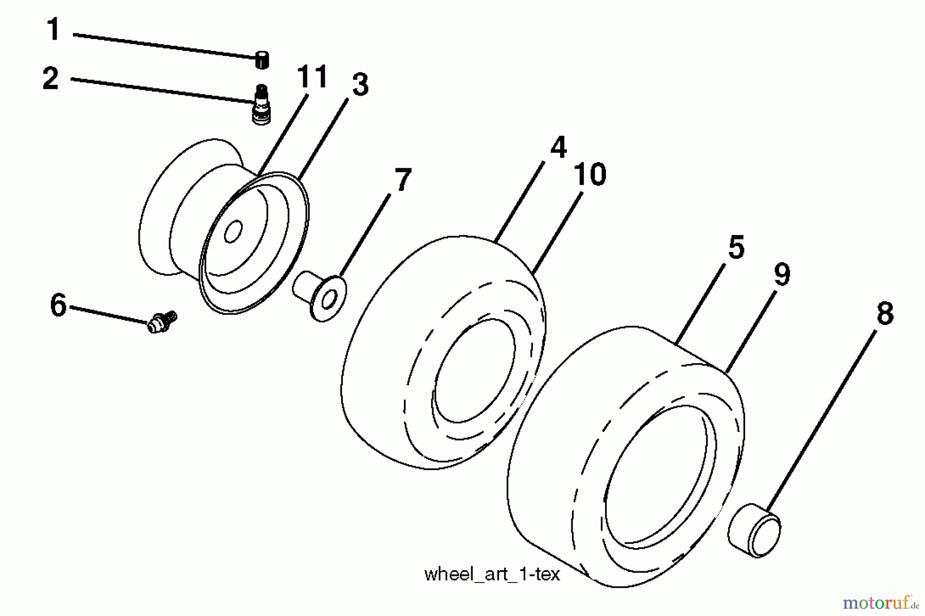 Husqvarna Rasen und Garten Traktoren YTH 22V42LS (96043009700) - Husqvarna Yard Tractor (2009-12 & After) Wheels and Tires