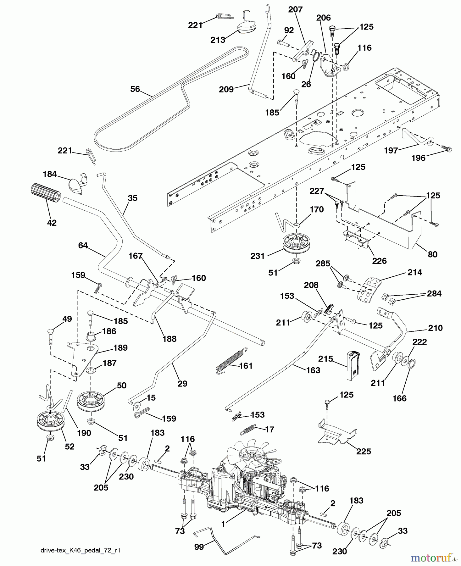 Husqvarna Rasen und Garten Traktoren YTH 22V42LS (96043009701) - Husqvarna Yard Tractor (2010-06 & After) Drive