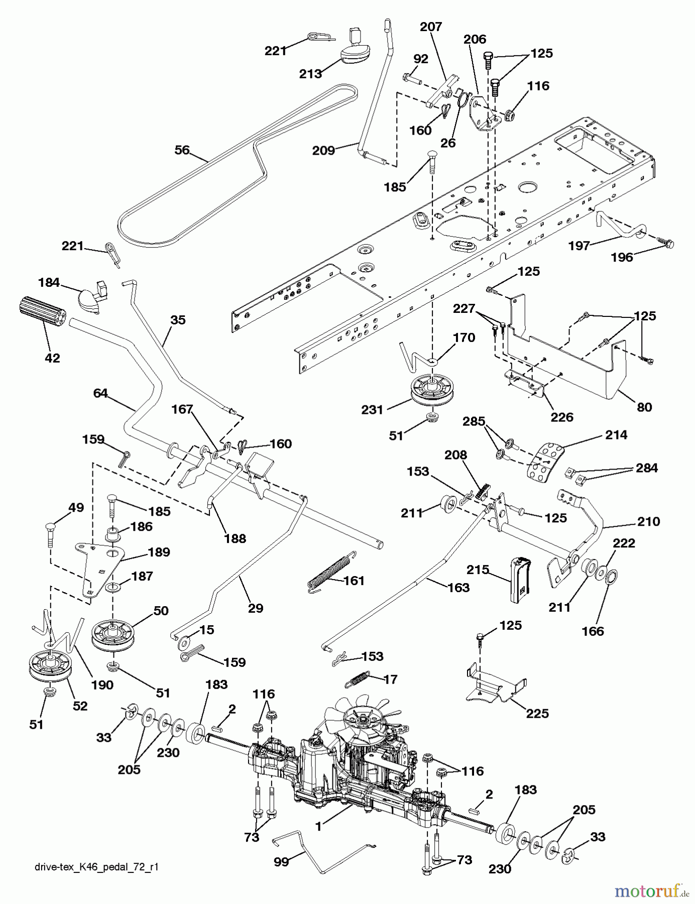 Husqvarna Rasen und Garten Traktoren YTH 22V42LS (96043011301) - Husqvarna Yard Tractor (2011-01 & After) DRIVE