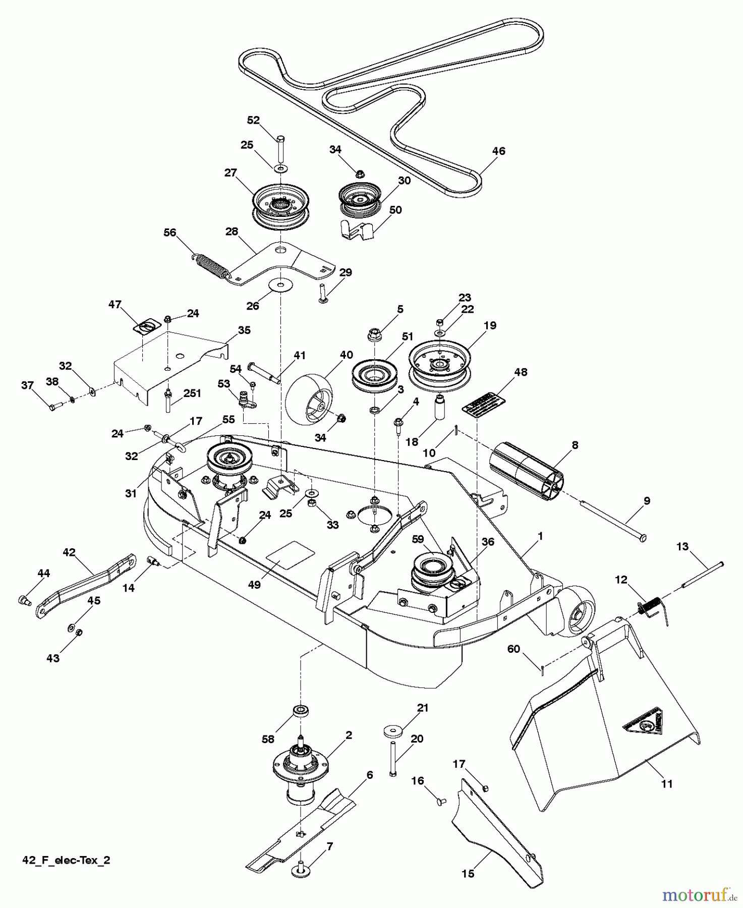 Husqvarna Rasen und Garten Traktoren YTH 22V42LS (96043011301) - Husqvarna Yard Tractor (2011-01 & After) MOWER DECK / CUTTING DECK
