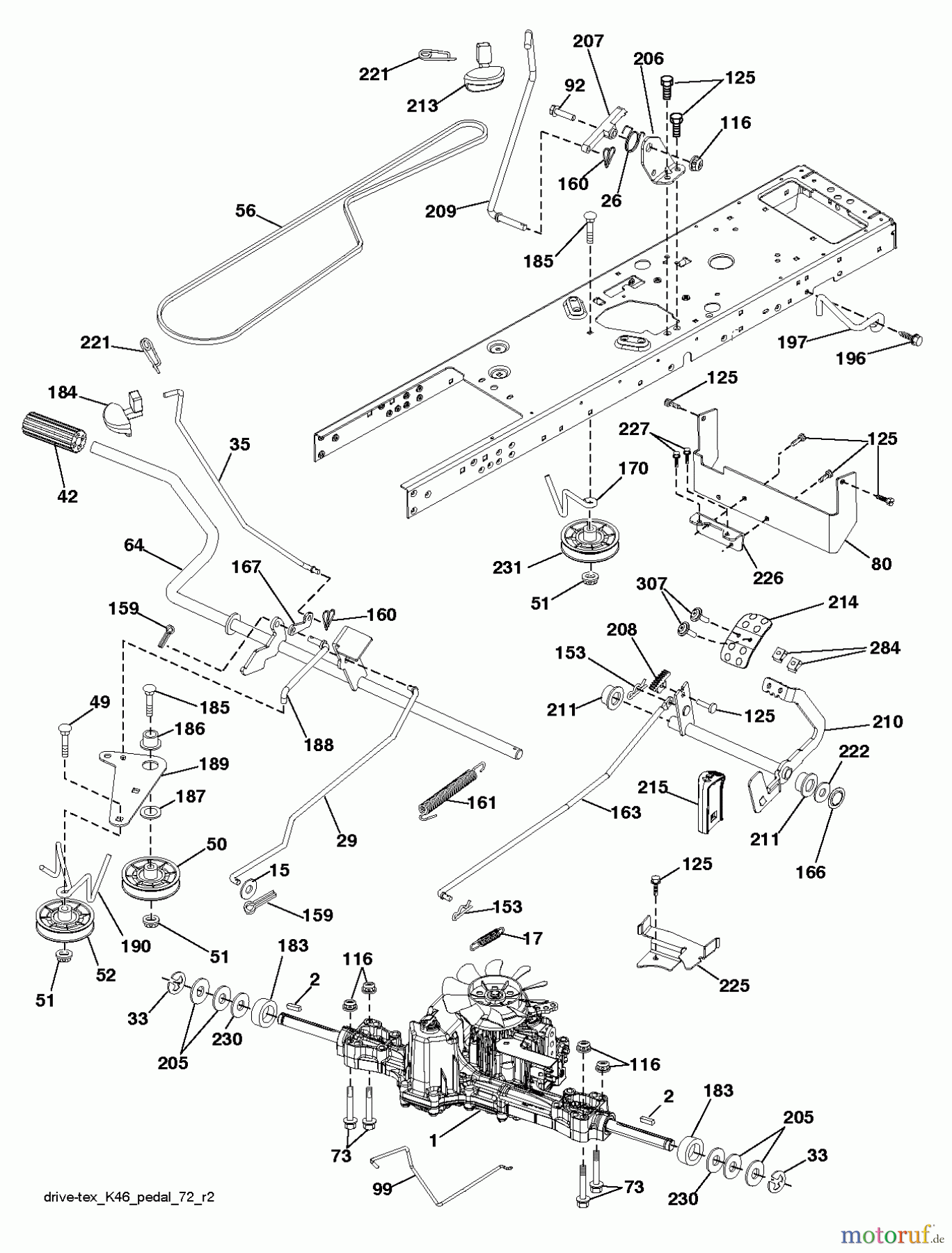 Husqvarna Rasen und Garten Traktoren YTH 22V42LS (96043011302) - Husqvarna Yard Tractor (2011-08 & After) DRIVE