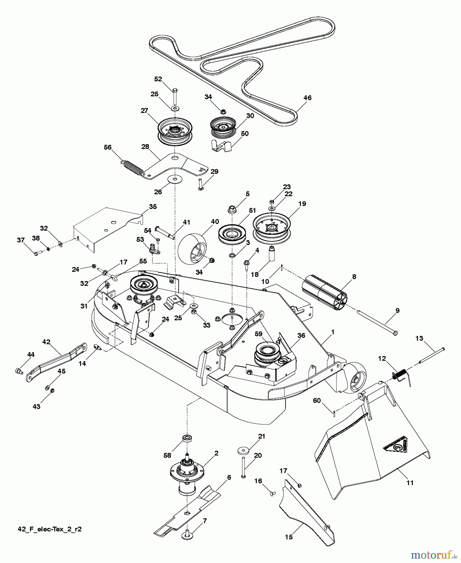 Husqvarna Rasen und Garten Traktoren YTH 22V42LS (96043011302) - Husqvarna Yard Tractor (2011-08 & After) MOWER DECK / CUTTING DECK