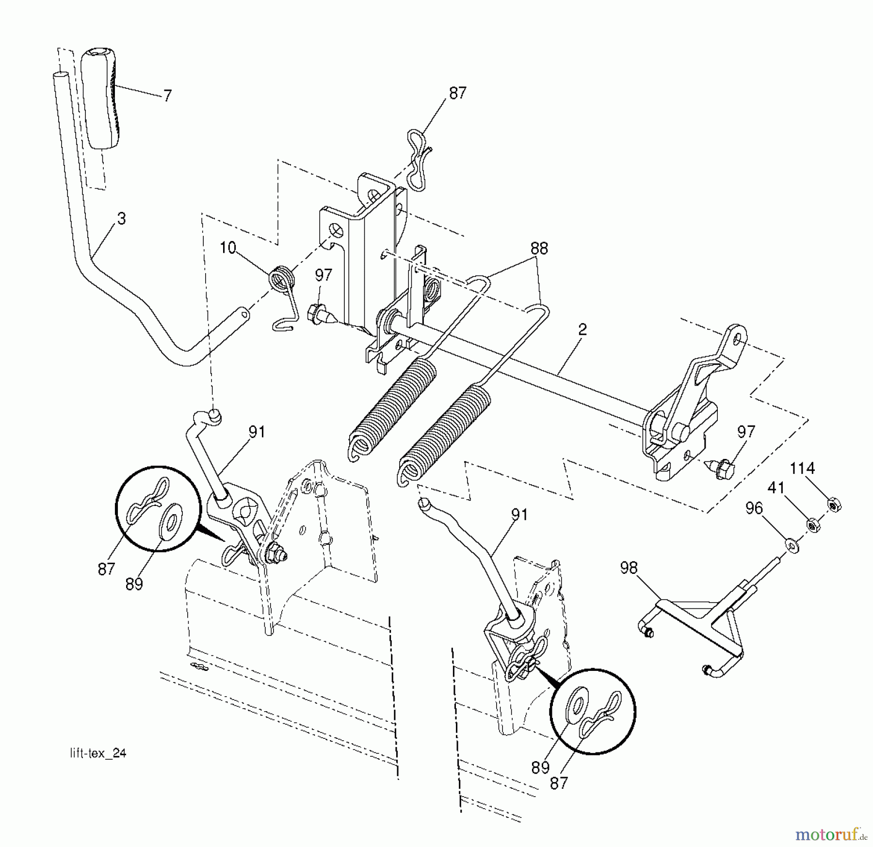 Husqvarna Rasen und Garten Traktoren YTH 22V42LS (96043012601) - Husqvarna Yard Tractor (2011-08 & After) MOWER LIFT LEVER