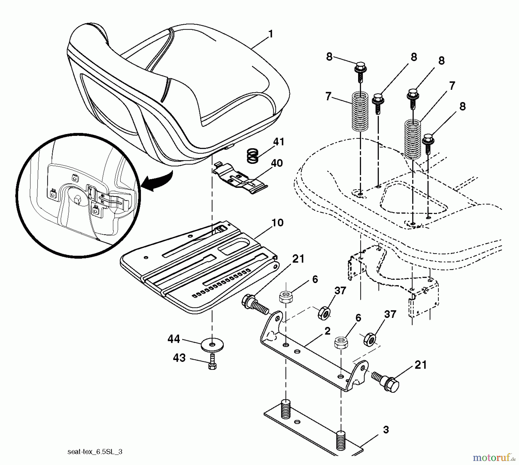 Husqvarna Rasen und Garten Traktoren YT42XLS (96043015401) - Husqvarna Yard Tractor (2013-08) SEAT