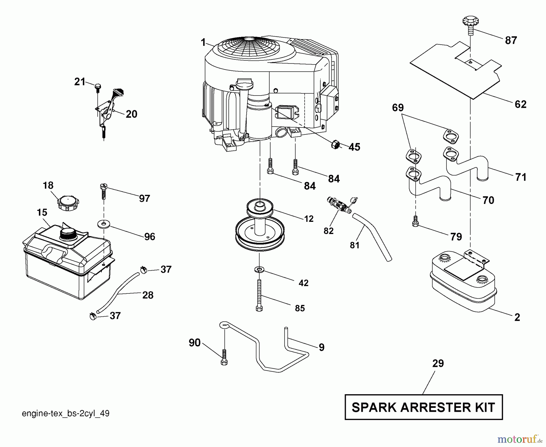 Husqvarna Rasen und Garten Traktoren YTH 22V46 (917.289630) - Husqvarna Yard Tractor (2010-05 & After) (Sears Craftsman) Engine