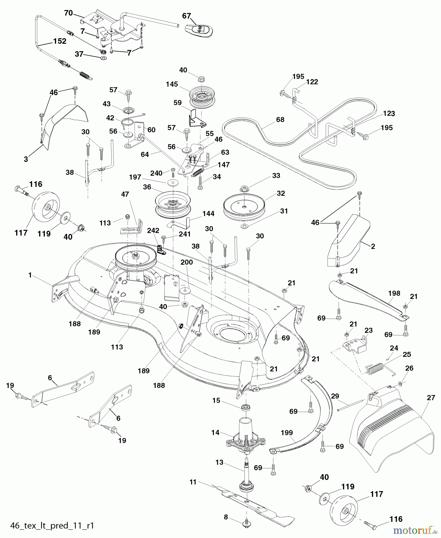 Husqvarna Rasen und Garten Traktoren YTH 22V46 (917.289630) - Husqvarna Yard Tractor (2010-05 & After) (Sears Craftsman) Mower Deck