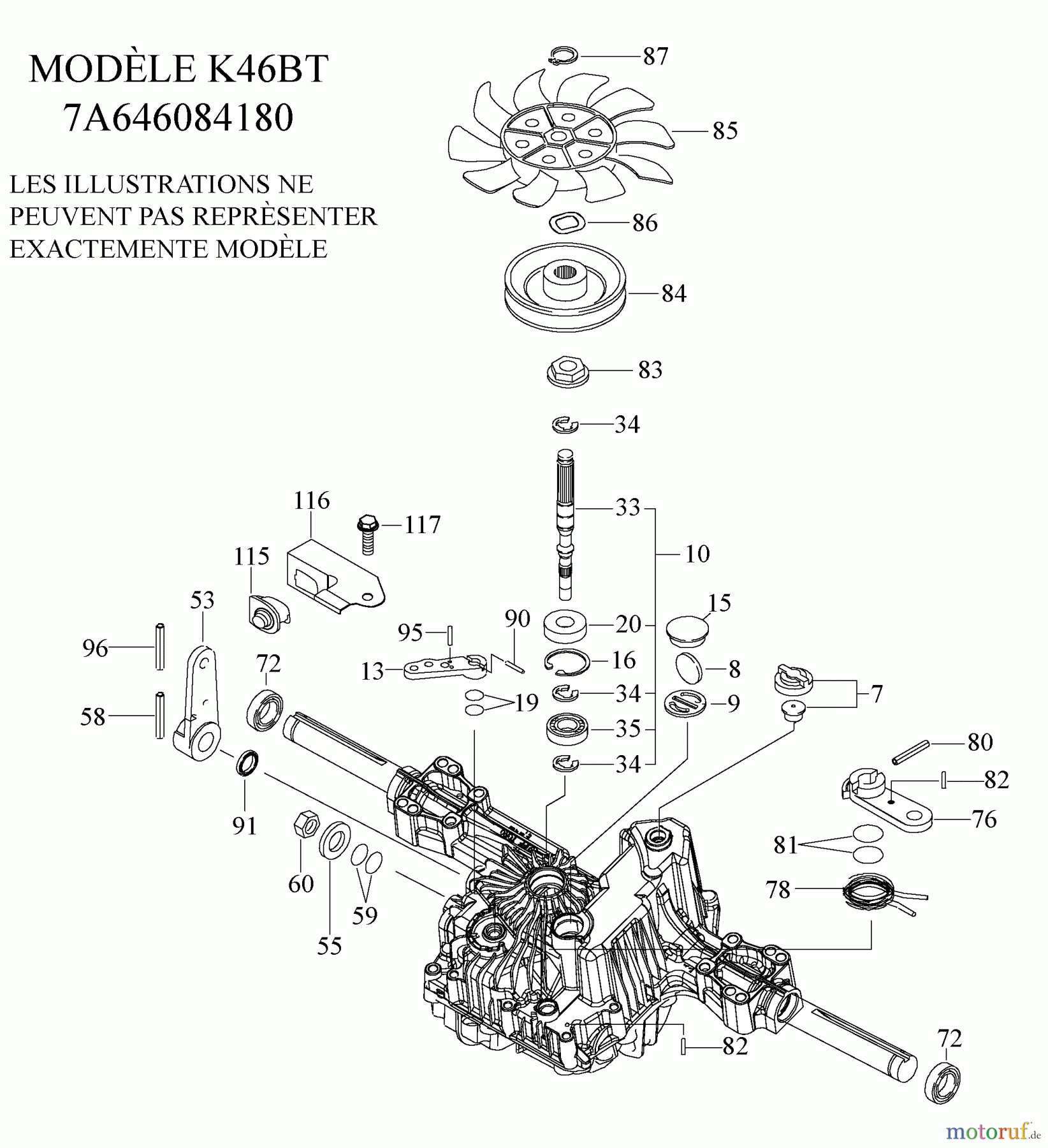 Husqvarna Rasen und Garten Traktoren YTH 22V46 (917.289630) - Husqvarna Yard Tractor (2010-05 & After) (Sears Craftsman) Tufftorq Transaxle