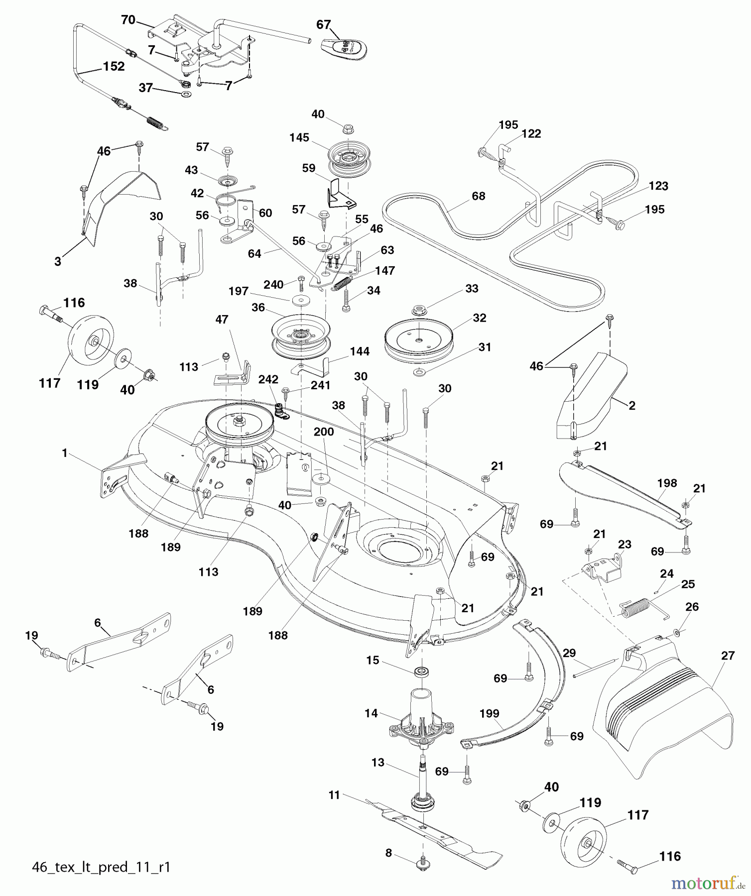 Husqvarna Rasen und Garten Traktoren YTH 22V46 (96043010101) - Husqvarna Yard Tractor (2010-04 & After) Mower Deck