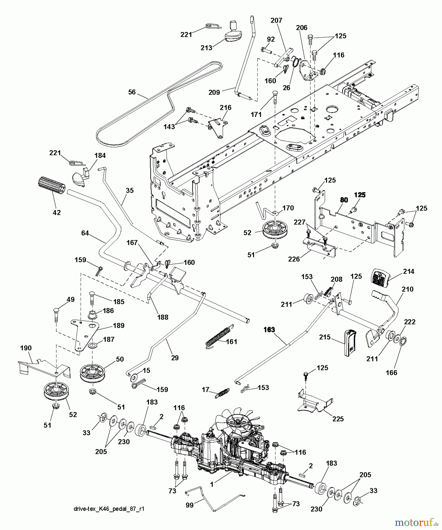 Husqvarna Rasen und Garten Traktoren YTH 22V46 (96043016100) - Husqvarna Yard Tractor (2012-09 & After) DRIVE