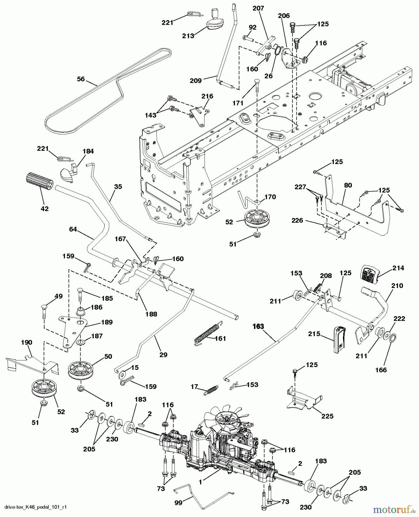 Husqvarna Rasen und Garten Traktoren YTH 22V46 (96043018100) - Husqvarna Yard Tractor (2013-09) DRIVE
