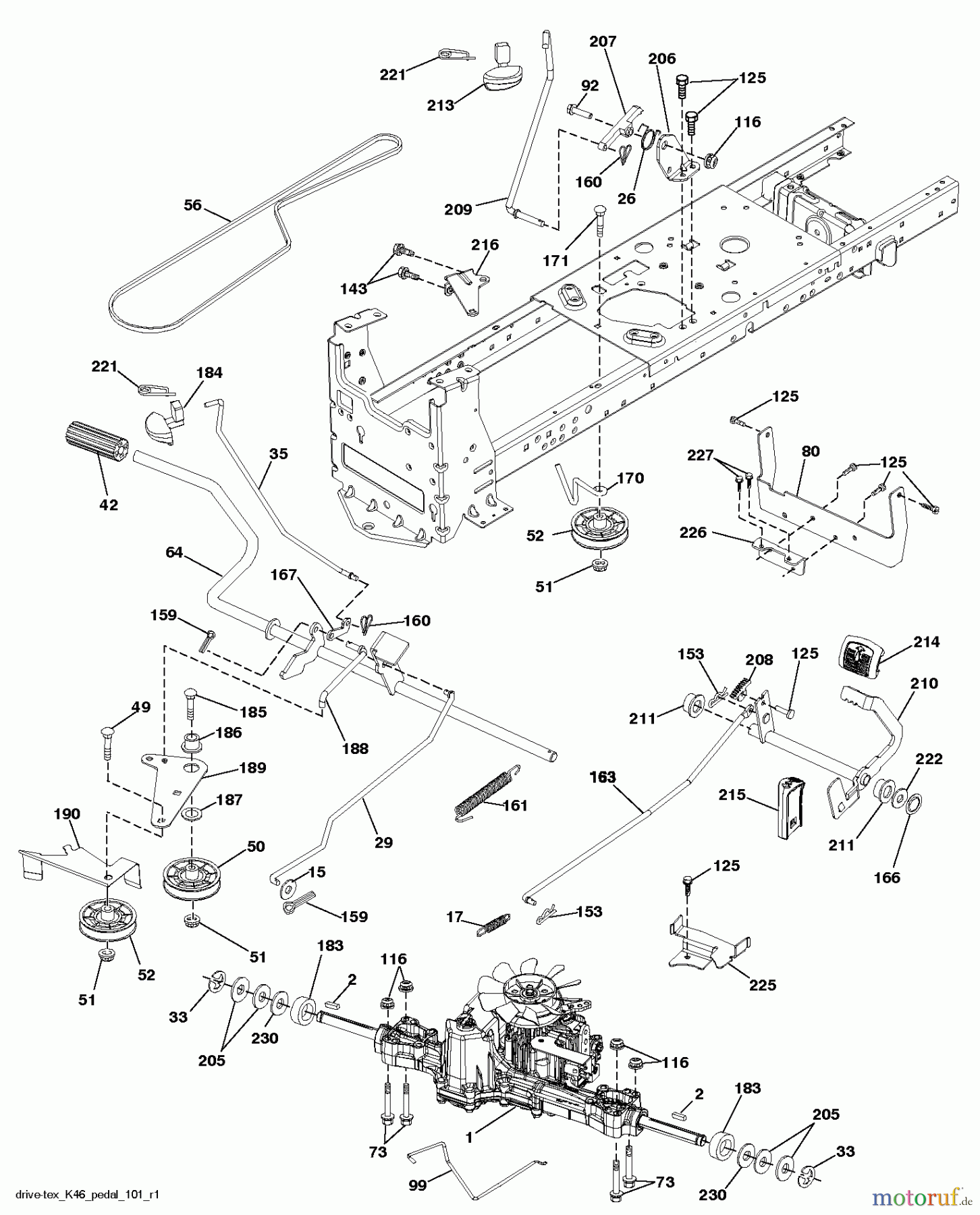 Husqvarna Rasen und Garten Traktoren YTH 22V46 (96043018500) - Husqvarna Yard Tractor (2013-09) DRIVE