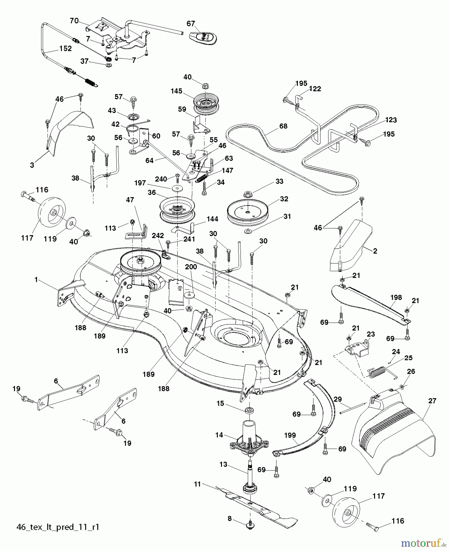 Husqvarna Rasen und Garten Traktoren YTH 22V46 (96043016200) - Husqvarna Yard Tractor (2012-09 & After) MOWER DECK / CUTTING DECK