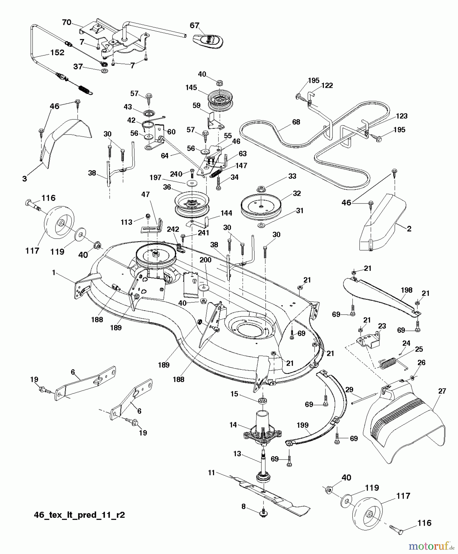 Husqvarna Rasen und Garten Traktoren YTH 21K46 (96045002902) - Husqvarna Yard Tractor (2011-08 & After) MOWER DECK / CUTTING DECK