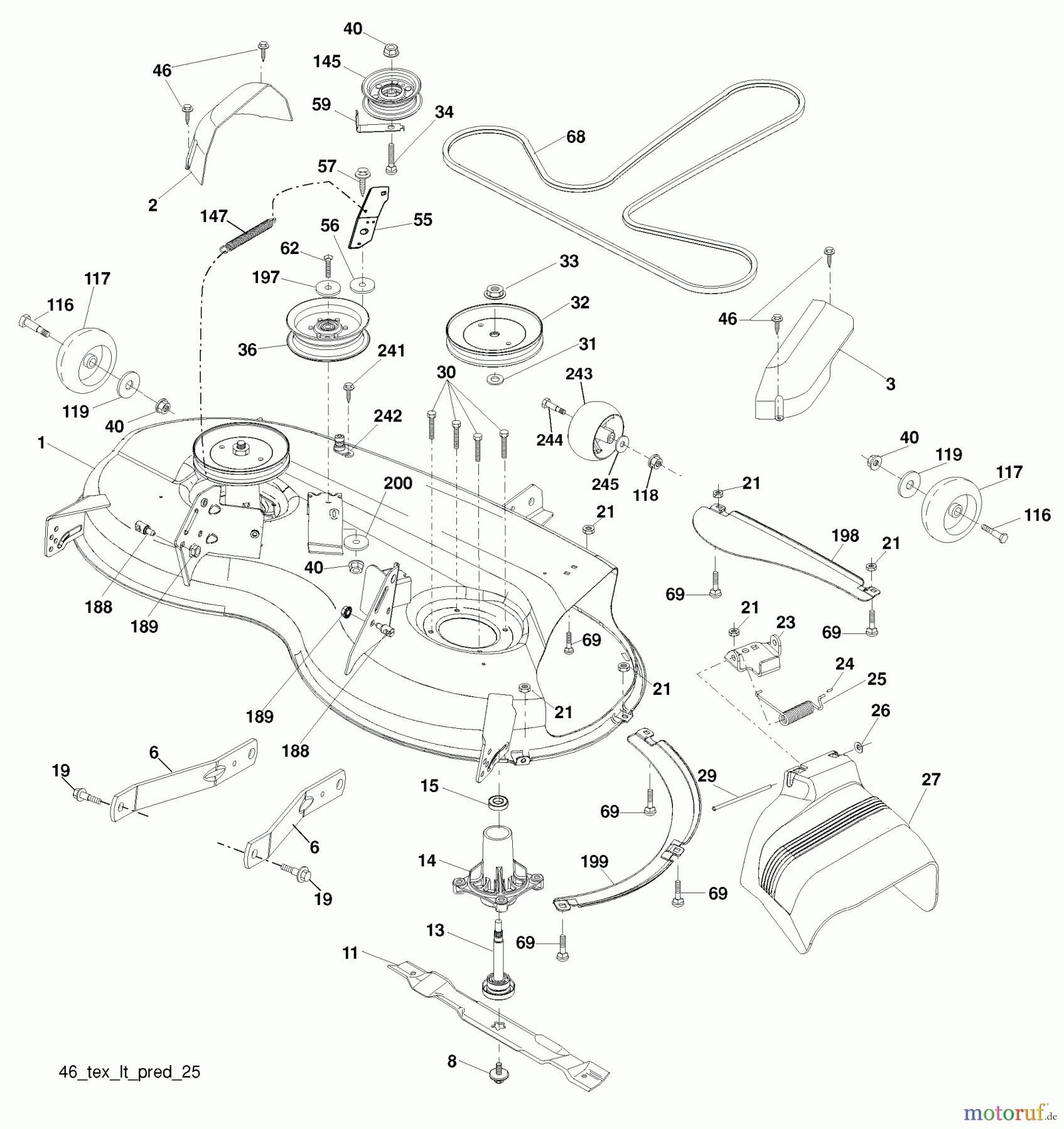 Husqvarna Rasen und Garten Traktoren YTH 22V46XLS (96043010300) - Husqvarna Yard Tractor (2009-12 & After) Mower Deck