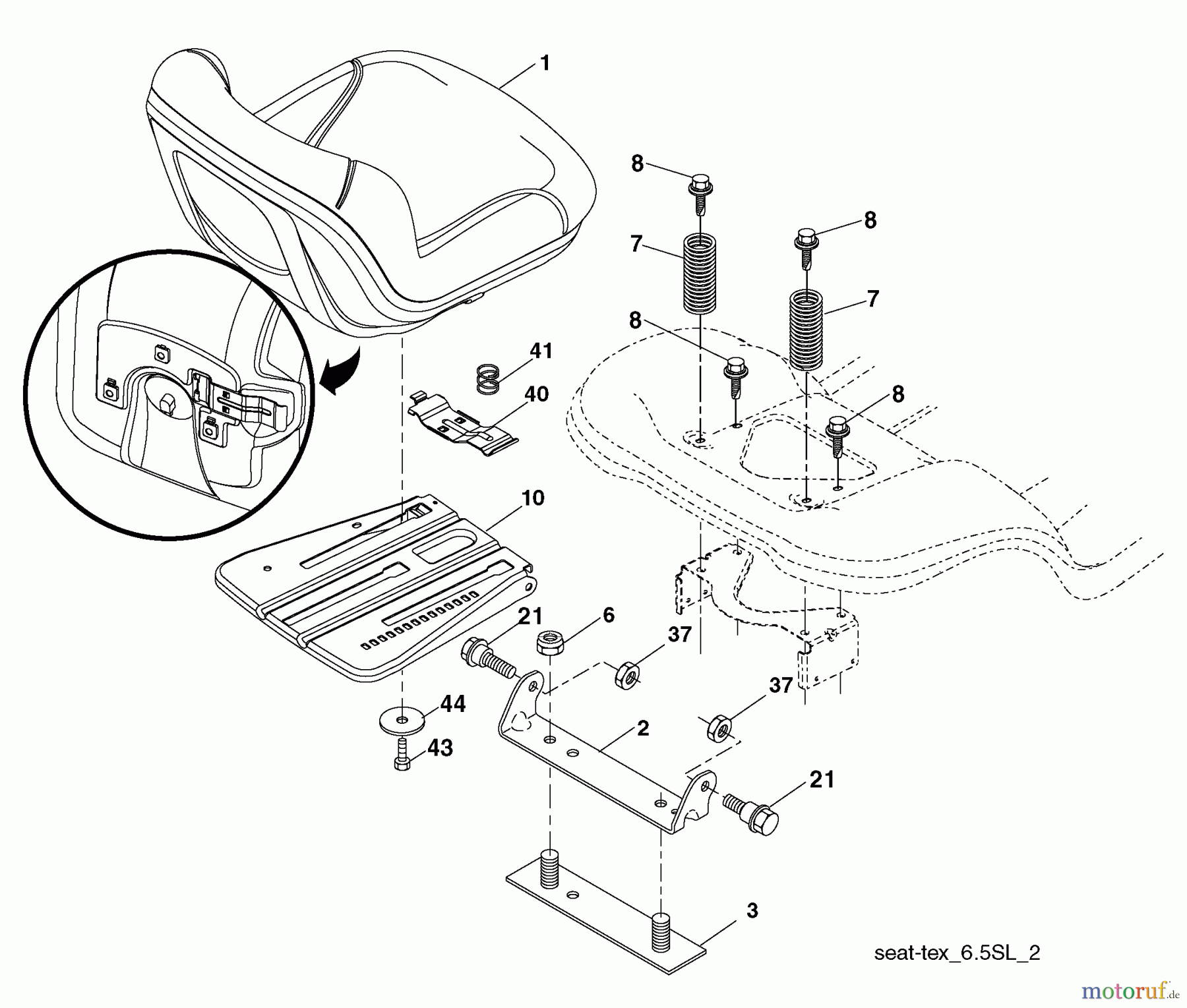 Husqvarna Rasen und Garten Traktoren YTH 22V46XLS (96043010300) - Husqvarna Yard Tractor (2009-12 & After) Seat Assembly