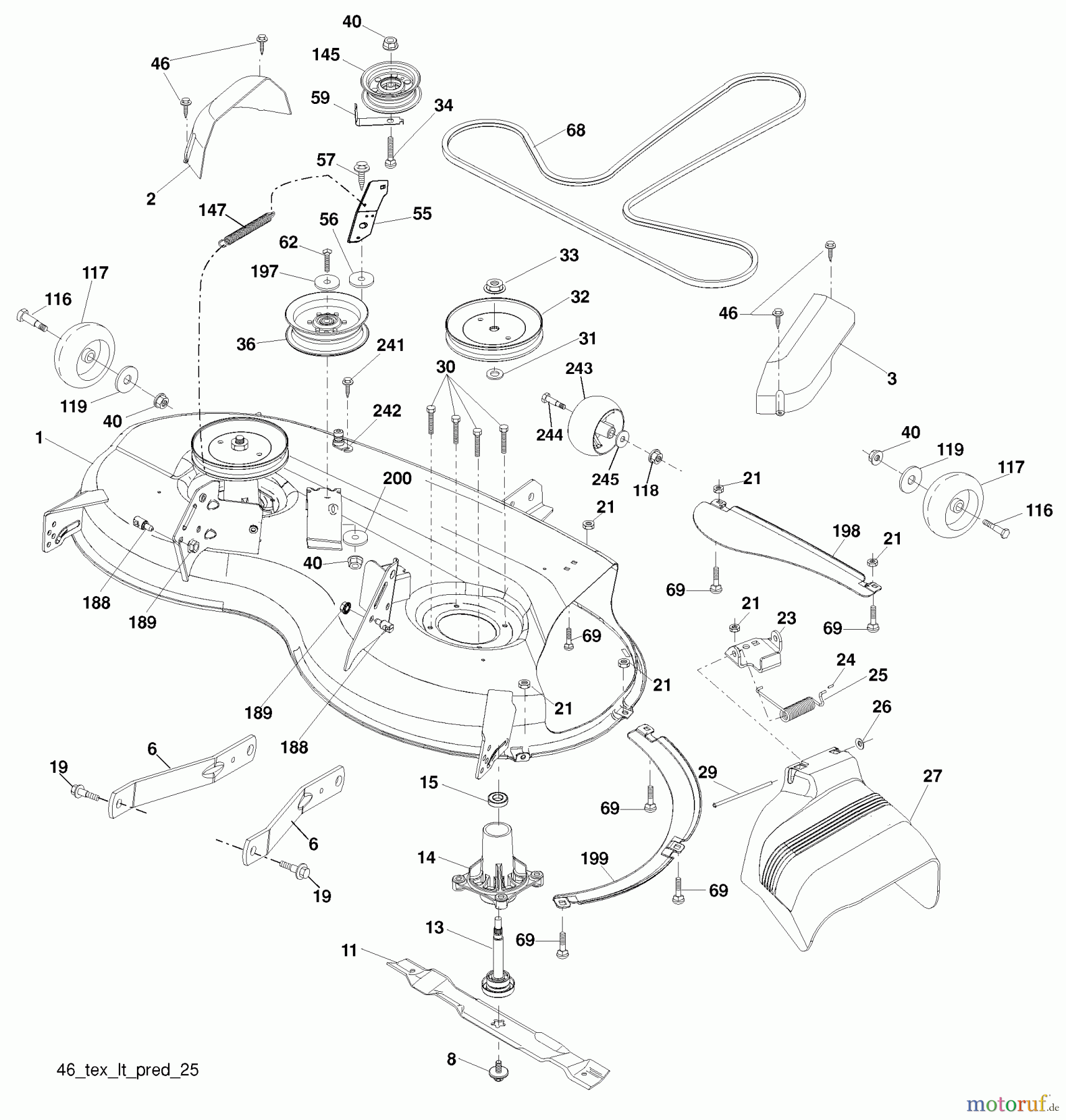 Husqvarna Rasen und Garten Traktoren YTH 22V46XLS (96043010301) - Husqvarna Yard Tractor (2010-02 & After) Mower Deck