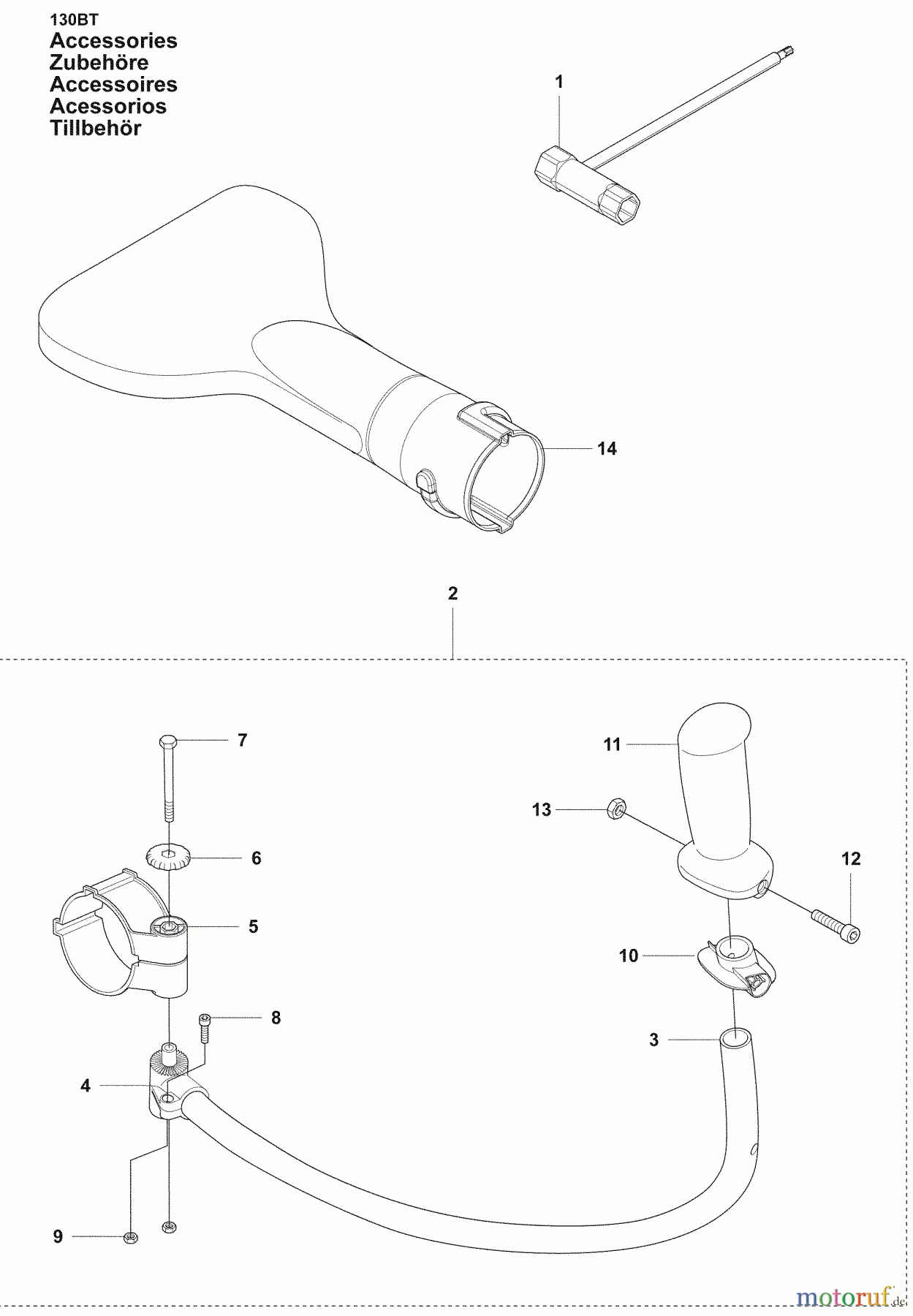 Husqvarna Bläser / Sauger / Häcksler / Mulchgeräte 130 BT - Husqvarna Backpack Blower (2008-10 & After) Accessories