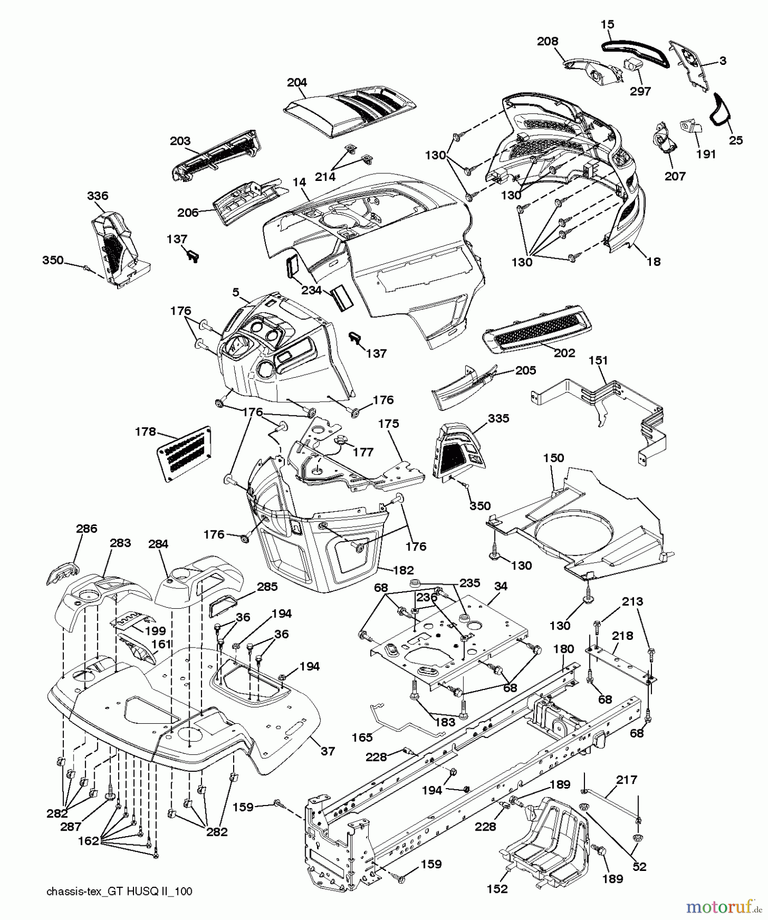 Husqvarna Rasen und Garten Traktoren YTH 22V46XLS (96043013400) - Husqvarna Yard Tractor (2011-08 & After) CHASSIS ENCLOSURES