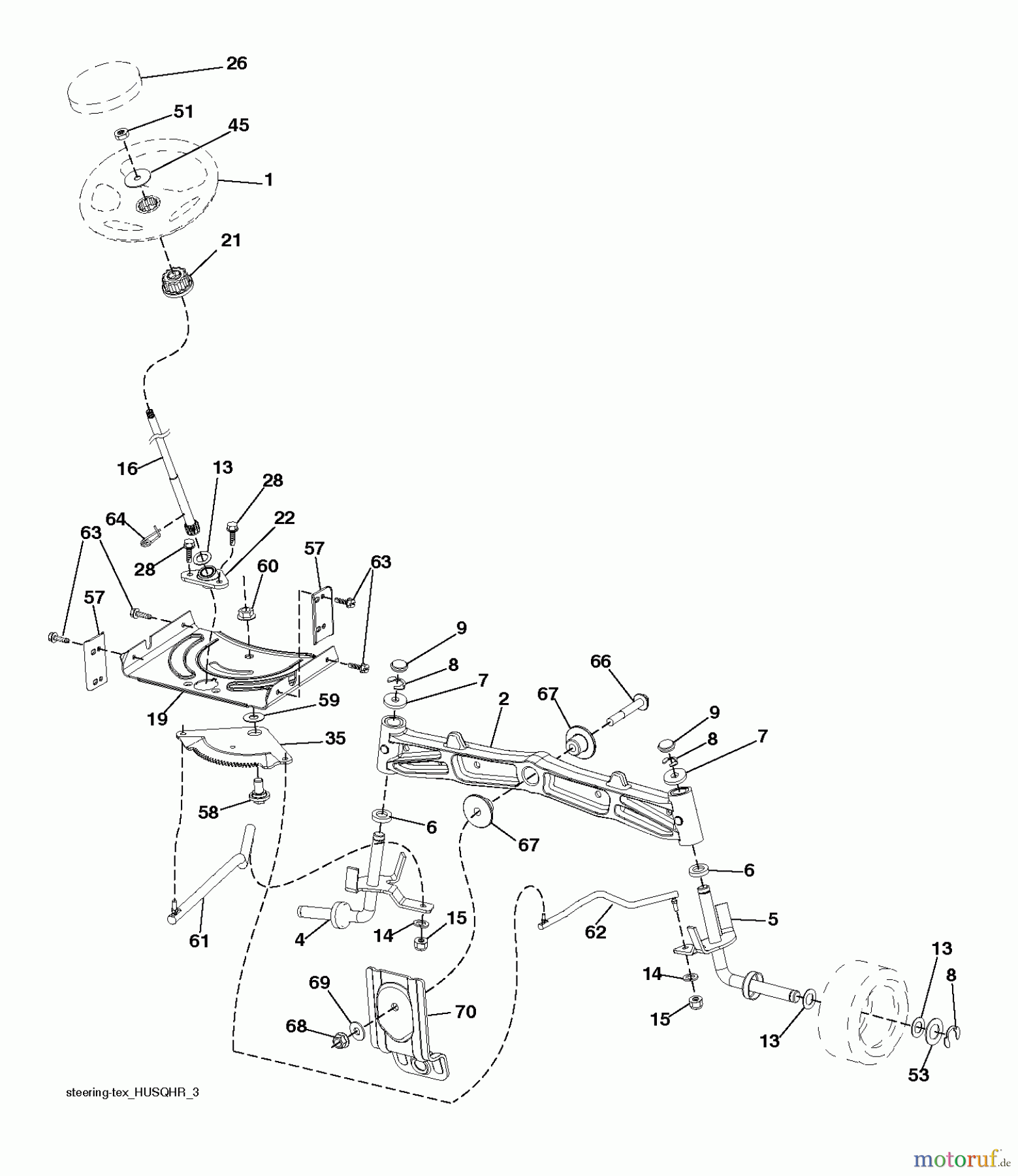 Husqvarna Rasen und Garten Traktoren YTH 2042 (96043012102) - Husqvarna Yard Tractor (2011-06 & After) STEERING