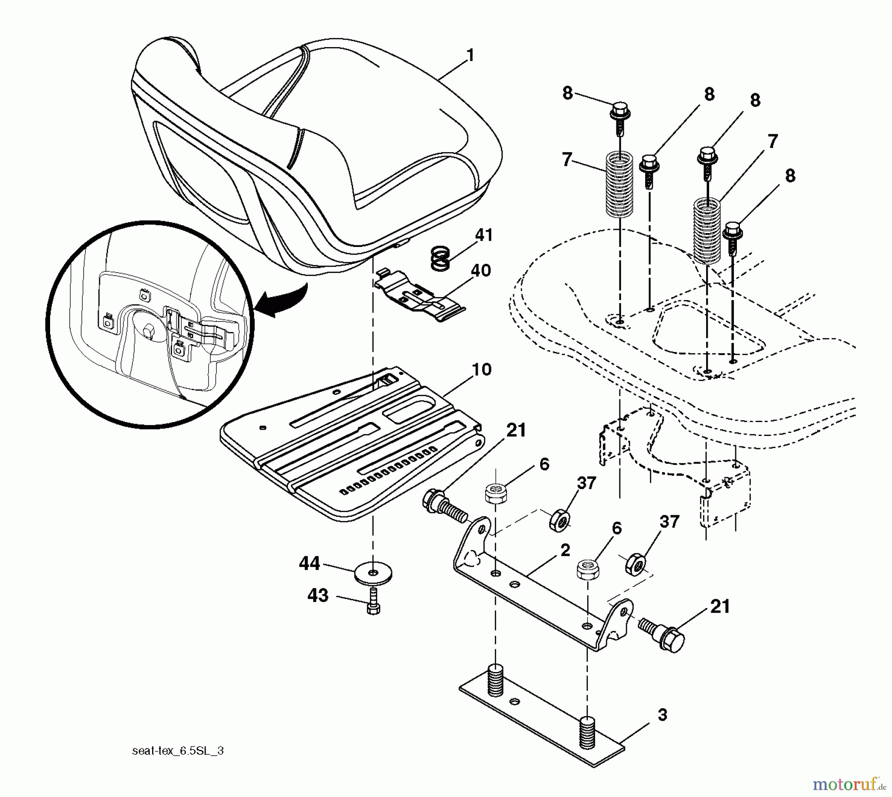 Husqvarna Rasen und Garten Traktoren YTH 2348 (240443) - Husqvarna Yard Tractor (2012-11 & After) SEAT