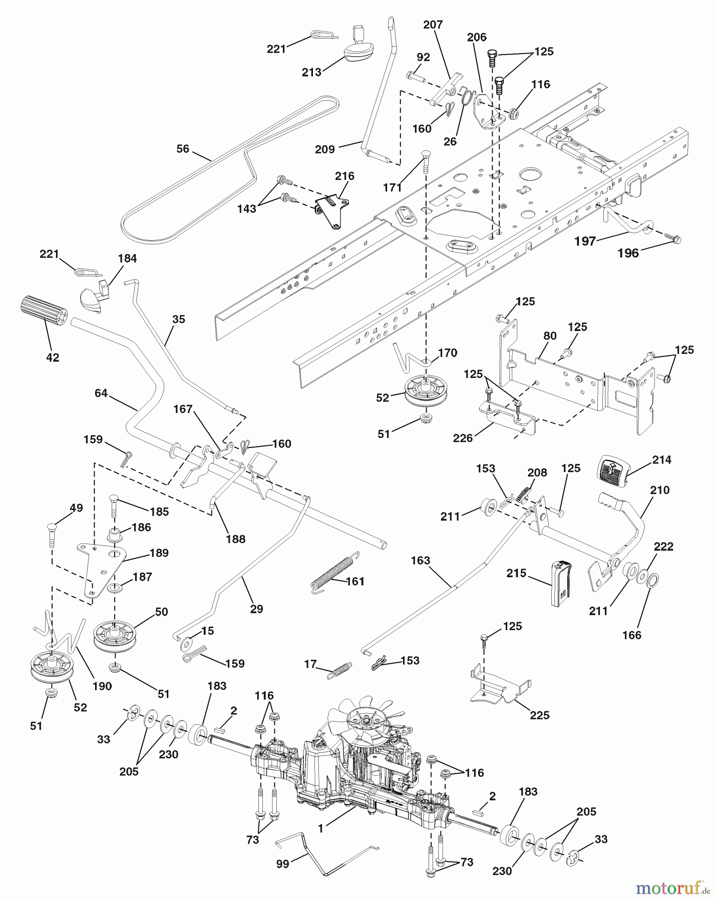 Husqvarna Rasen und Garten Traktoren YTH 2348 (96043003501) - Husqvarna Yard Tractor (2008-01 & After) Drive