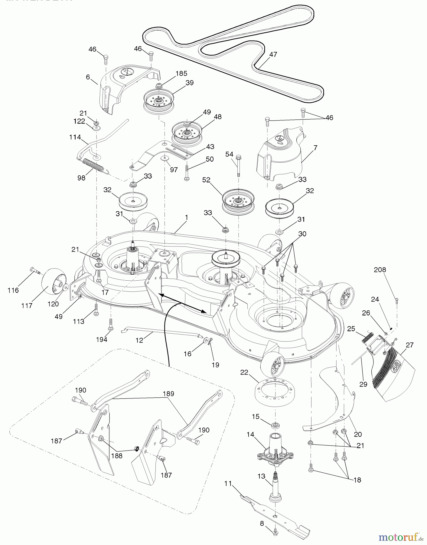 Husqvarna Rasen und Garten Traktoren YTH 2348 (96043003501) - Husqvarna Yard Tractor (2008-01 & After) Mower Deck
