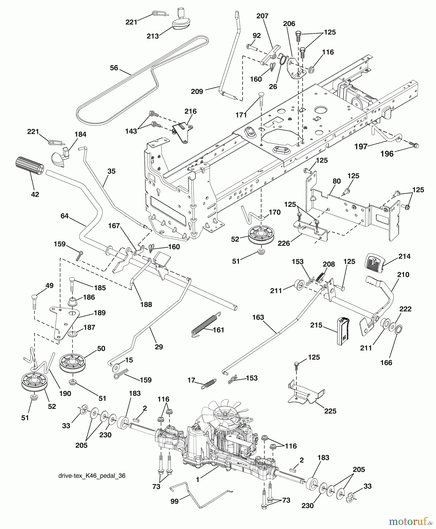 Husqvarna Rasen und Garten Traktoren YTH 2348 (96043005901) - Husqvarna Yard Tractor (2009-01 & After) Drive