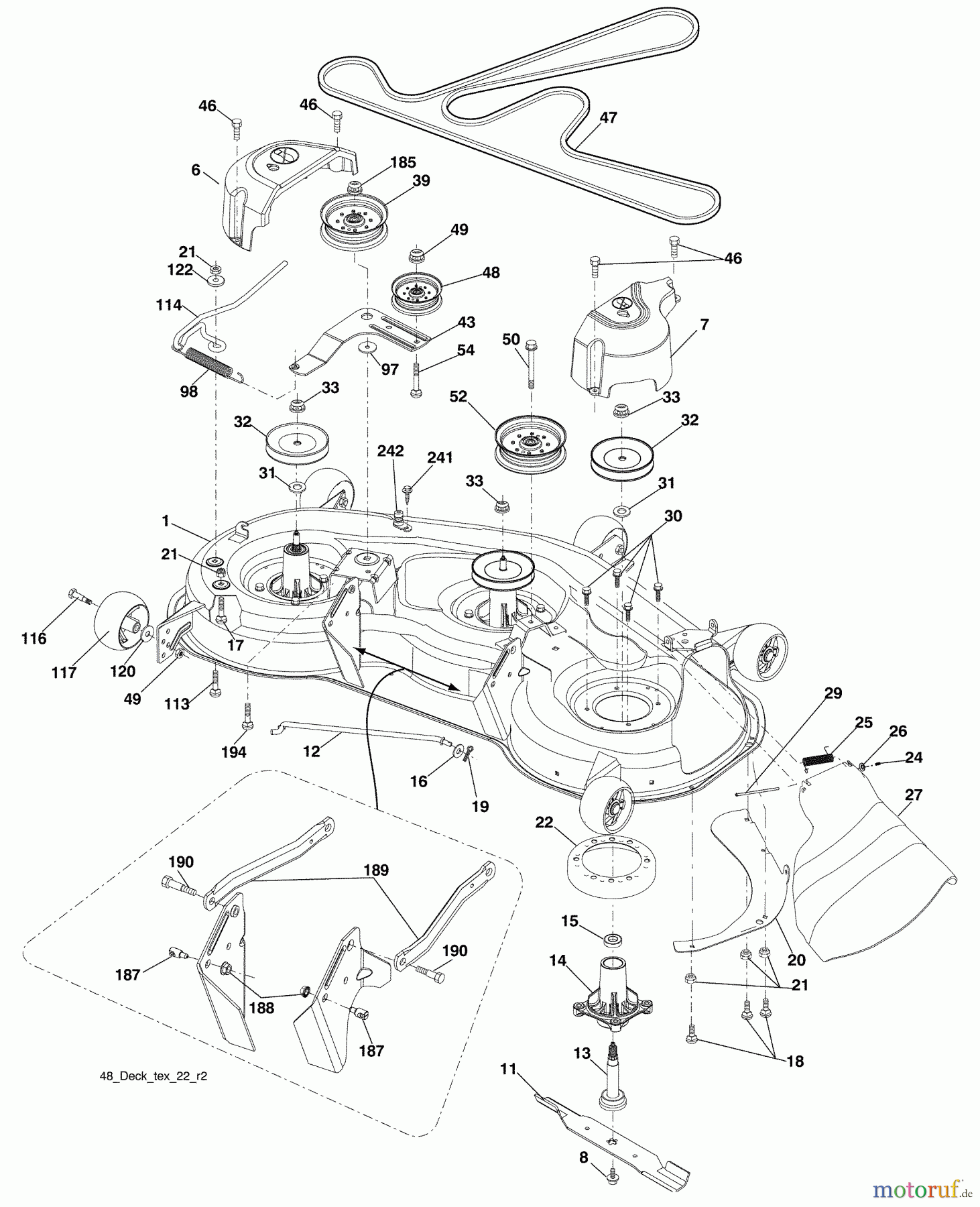 Husqvarna Rasen und Garten Traktoren YTH 2348 (96043005901) - Husqvarna Yard Tractor (2009-01 & After) Mower Deck