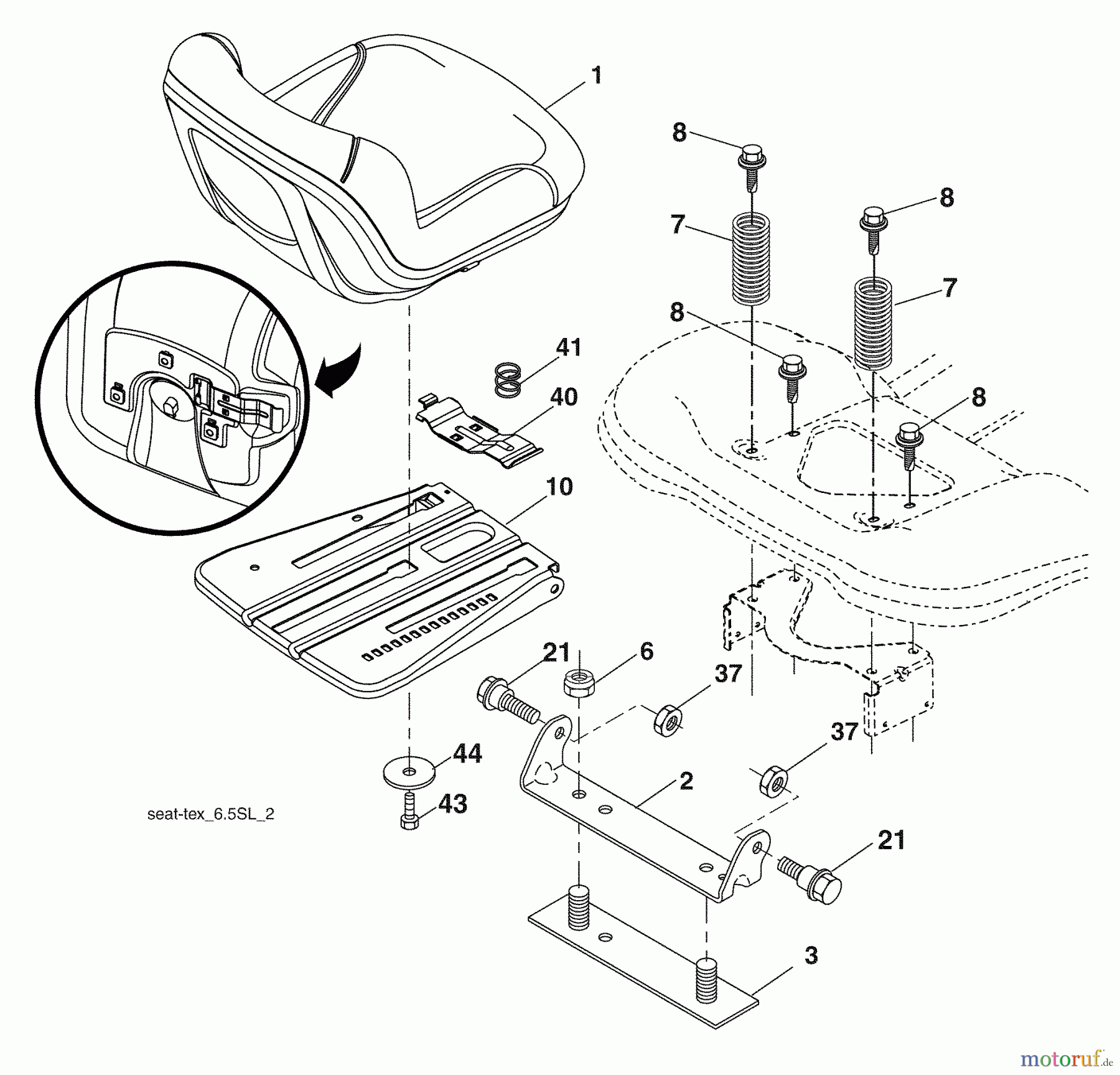Husqvarna Rasen und Garten Traktoren YTH 2348 (96043005901) - Husqvarna Yard Tractor (2009-01 & After) Seat Assembly