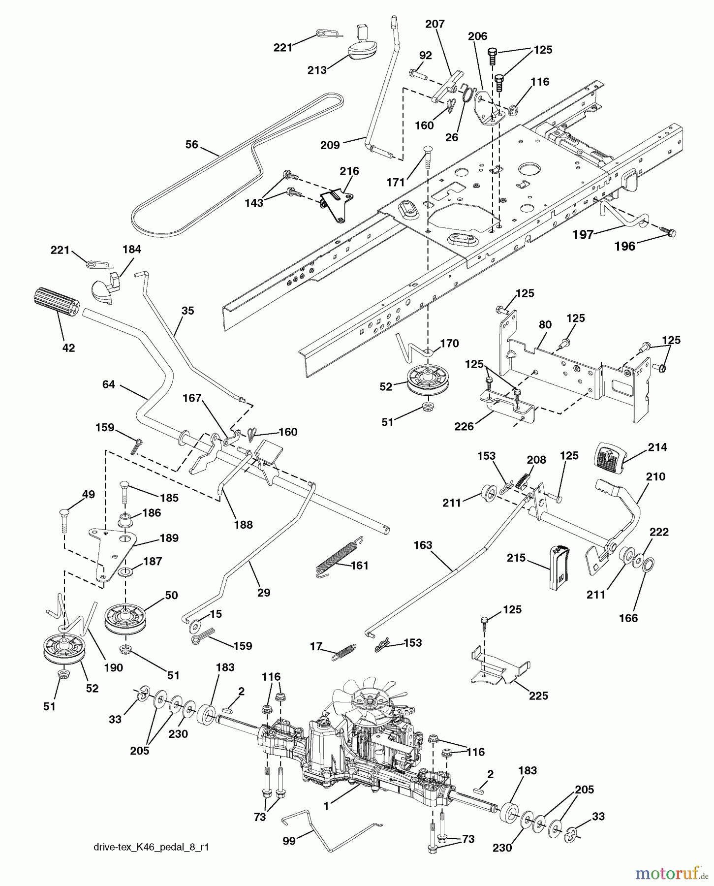 Husqvarna Rasen und Garten Traktoren YTH 2348 (96043008600) - Husqvarna Yard Tractor (2009-08 & After) Drive