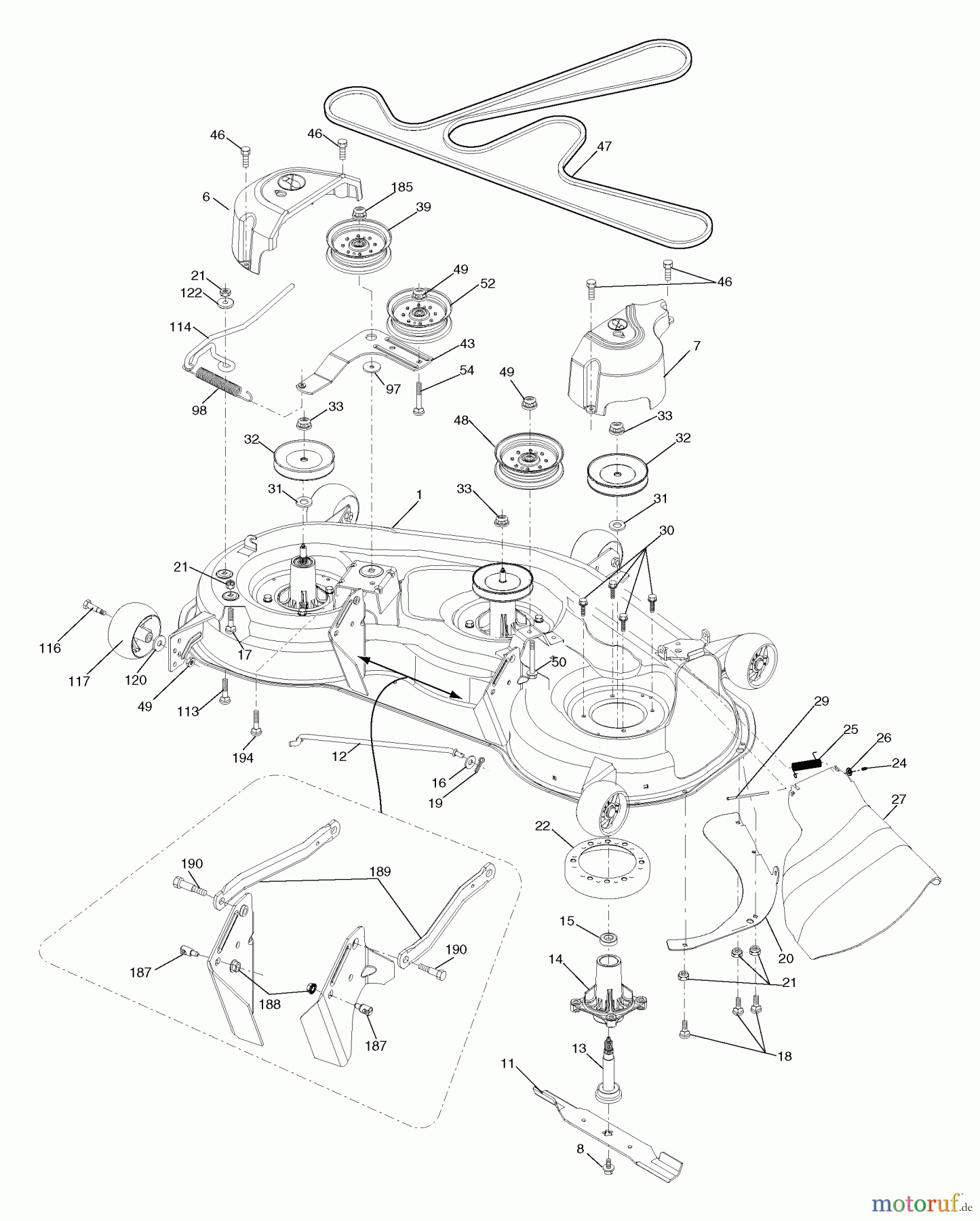 Husqvarna Rasen und Garten Traktoren YTH 2348 (96043003500) - Husqvarna Yard Tractor (2006-11 & After) Mower Deck