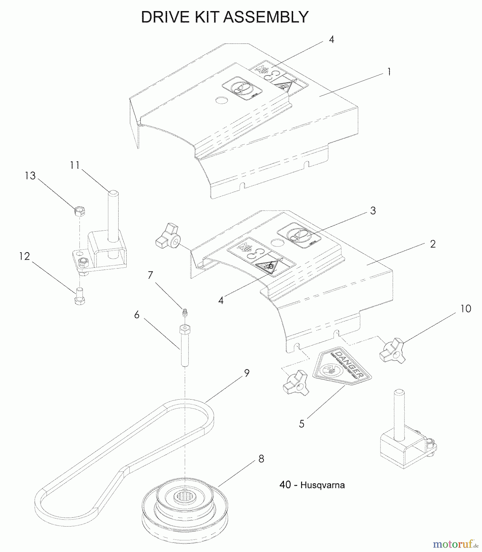 Husqvarna Rasen und Garten Traktoren YTH 2348 (96045000501) - Husqvarna Yard Tractor (2008-02 & After) Drive Kit Assembly