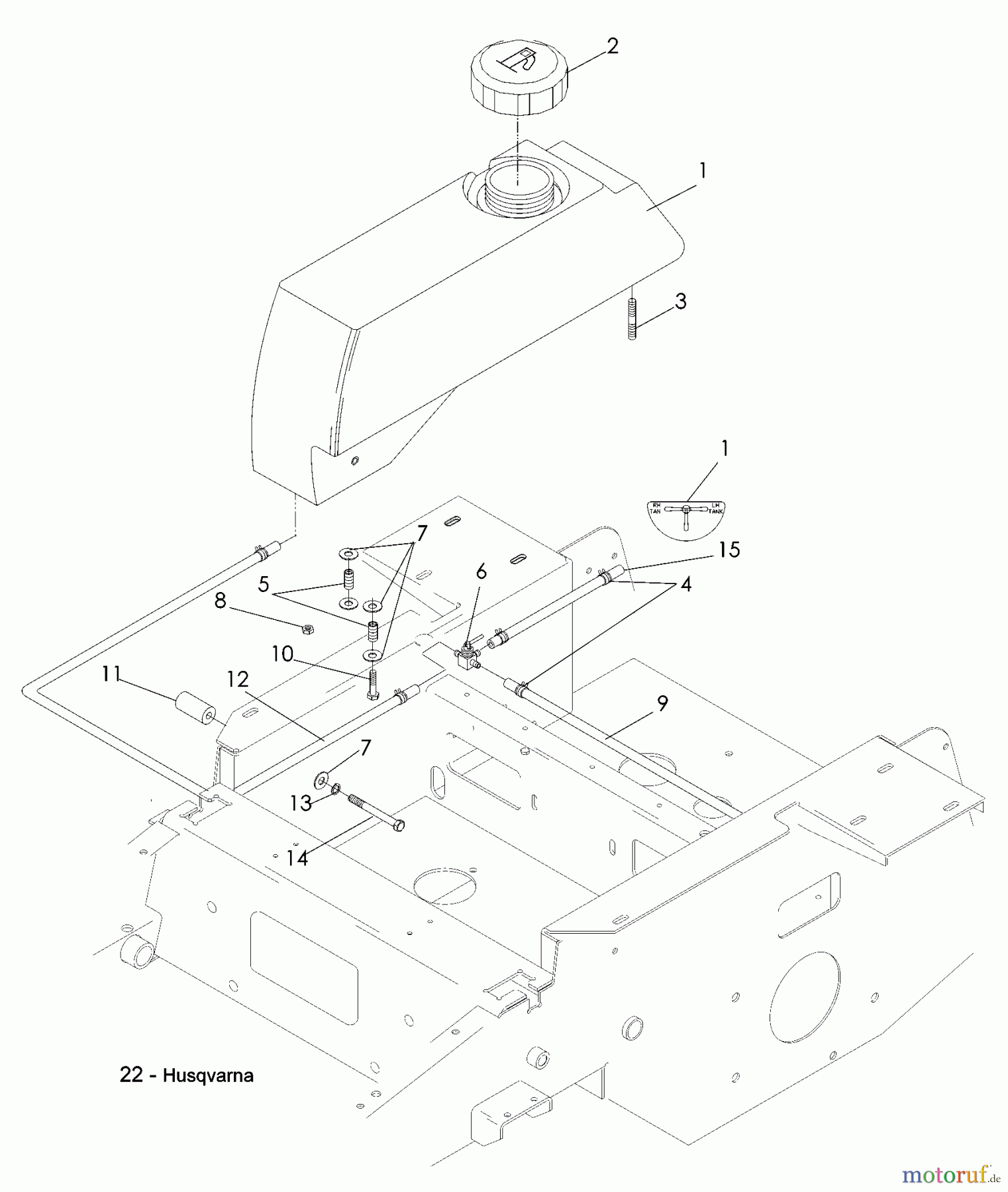 Husqvarna Rasen und Garten Traktoren YTH 2348 (96045000501) - Husqvarna Yard Tractor (2008-02 & After) Fuel System