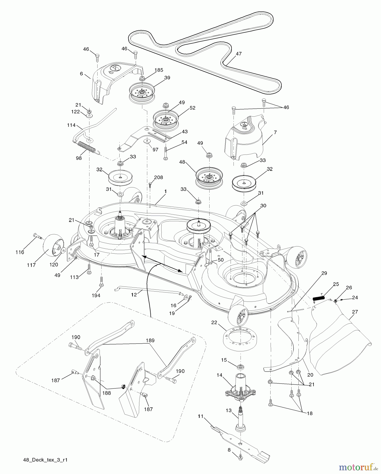 Husqvarna Rasen und Garten Traktoren YTH 2348 (96045000502) - Husqvarna Yard Tractor (2008-04 & After) Mower Deck
