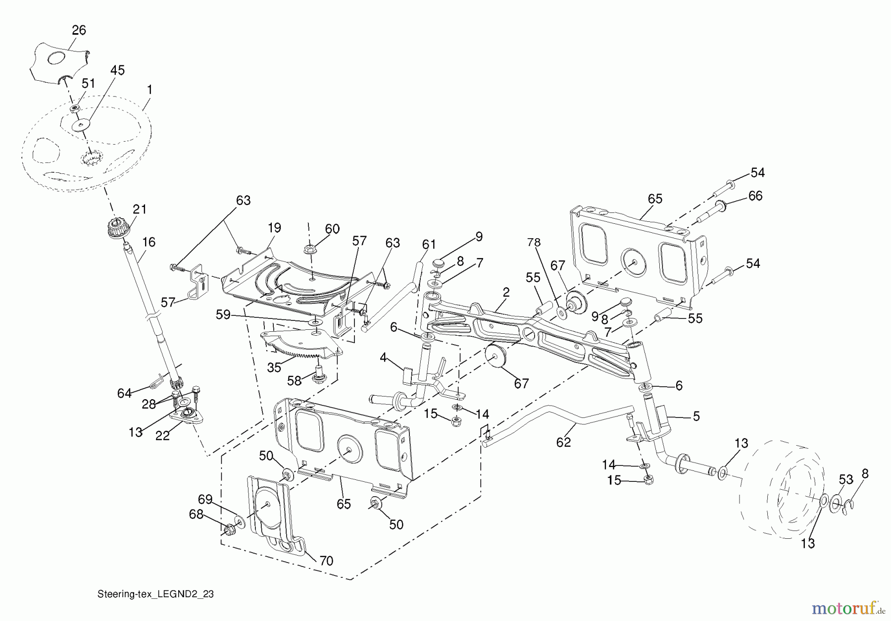Husqvarna Rasen und Garten Traktoren YTH 2348 (96045000502) - Husqvarna Yard Tractor (2008-04 & After) Steering Assembly