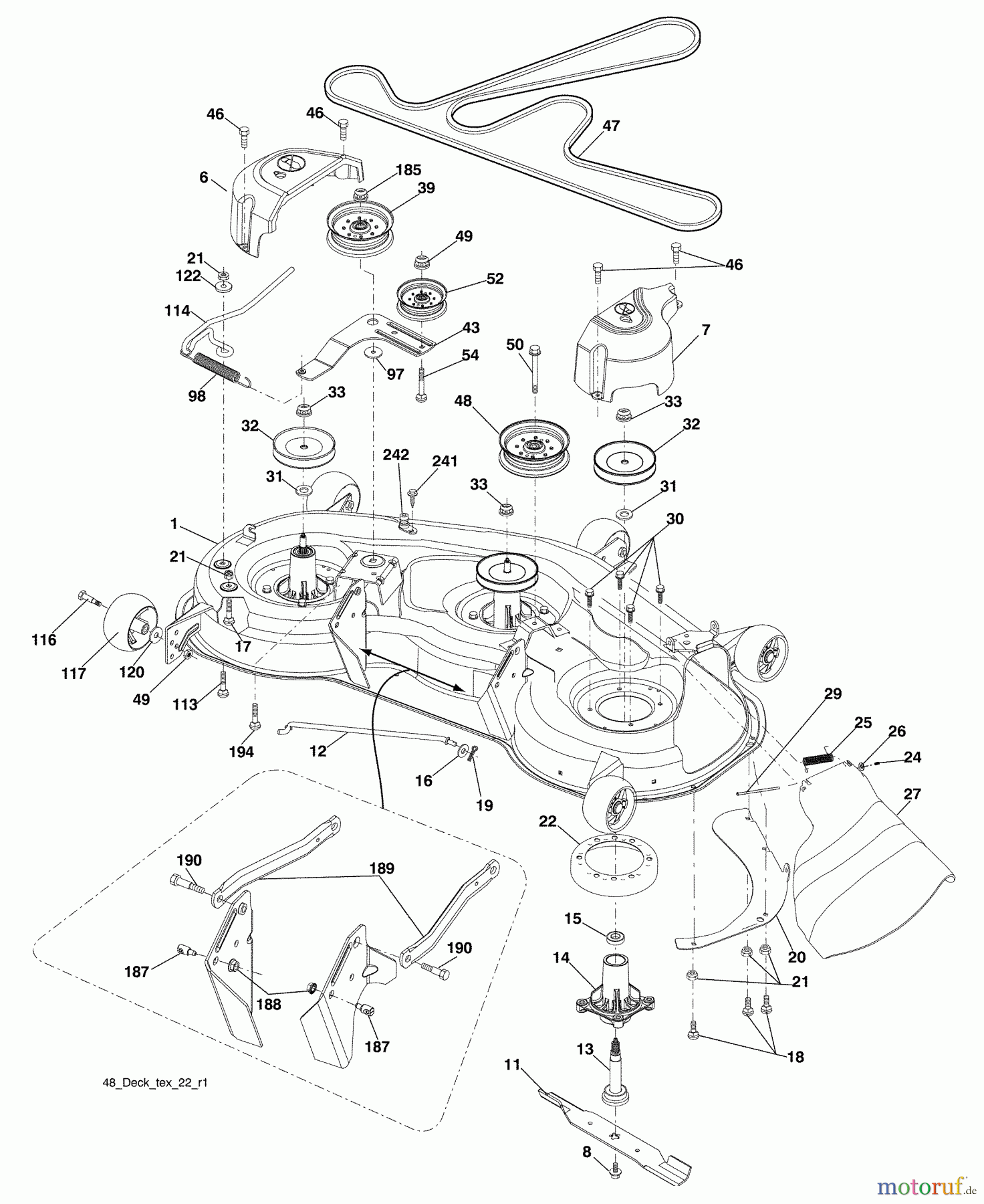 Husqvarna Rasen und Garten Traktoren YTH 2348 (96045000503) - Husqvarna Yard Tractor (2009-02 & After) Mower Deck