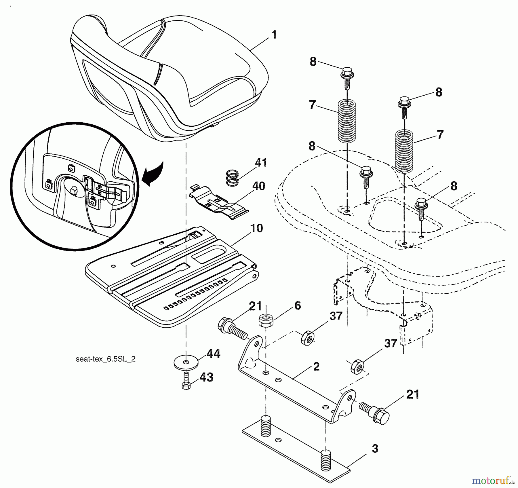 Husqvarna Rasen und Garten Traktoren YTH 2348 (96045000503) - Husqvarna Yard Tractor (2009-02 & After) Seat Assembly