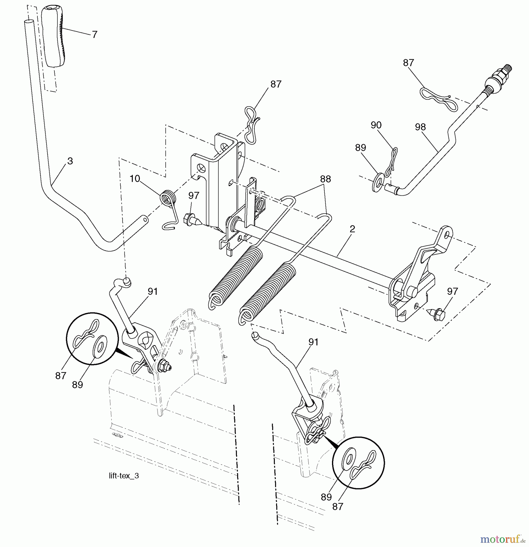 Husqvarna Rasen und Garten Traktoren YTH 2348 (96045002200) - Husqvarna Yard Tractor (2010-02 to 2010-01) Mower Lift