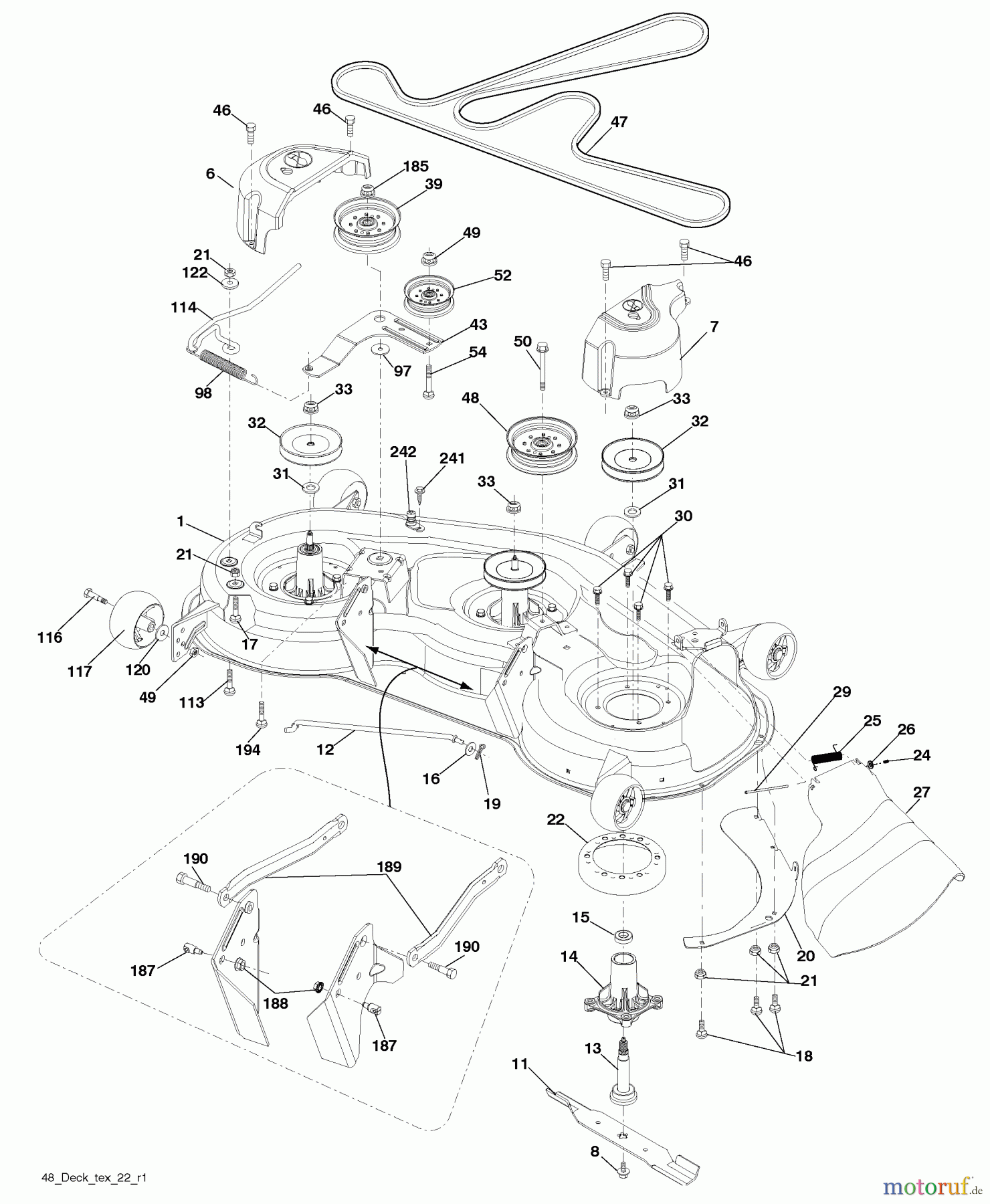 Husqvarna Rasen und Garten Traktoren YTH 2348 (96045002201) - Husqvarna Yard Tractor (2010-04 & After) Mower Deck