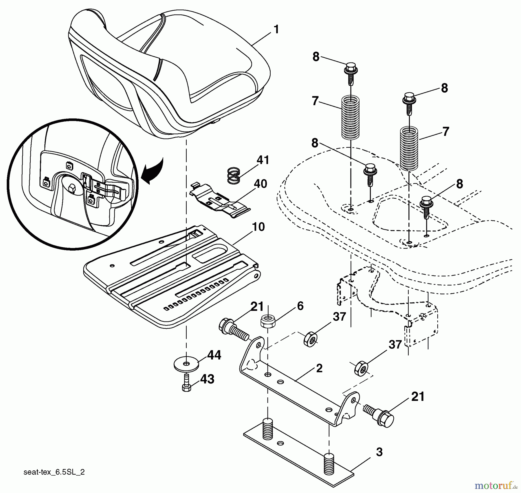 Husqvarna Rasen und Garten Traktoren YTH 2348 (96045002201) - Husqvarna Yard Tractor (2010-04 & After) Seat Assembly