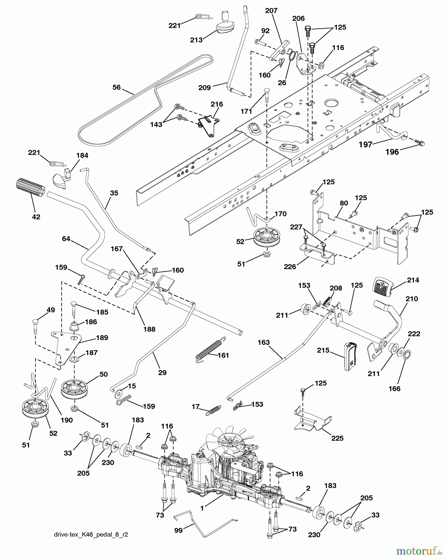 Husqvarna Rasen und Garten Traktoren YTH 2348 (96045002202) - Husqvarna Yard Tractor (2010-05 & After) Drive