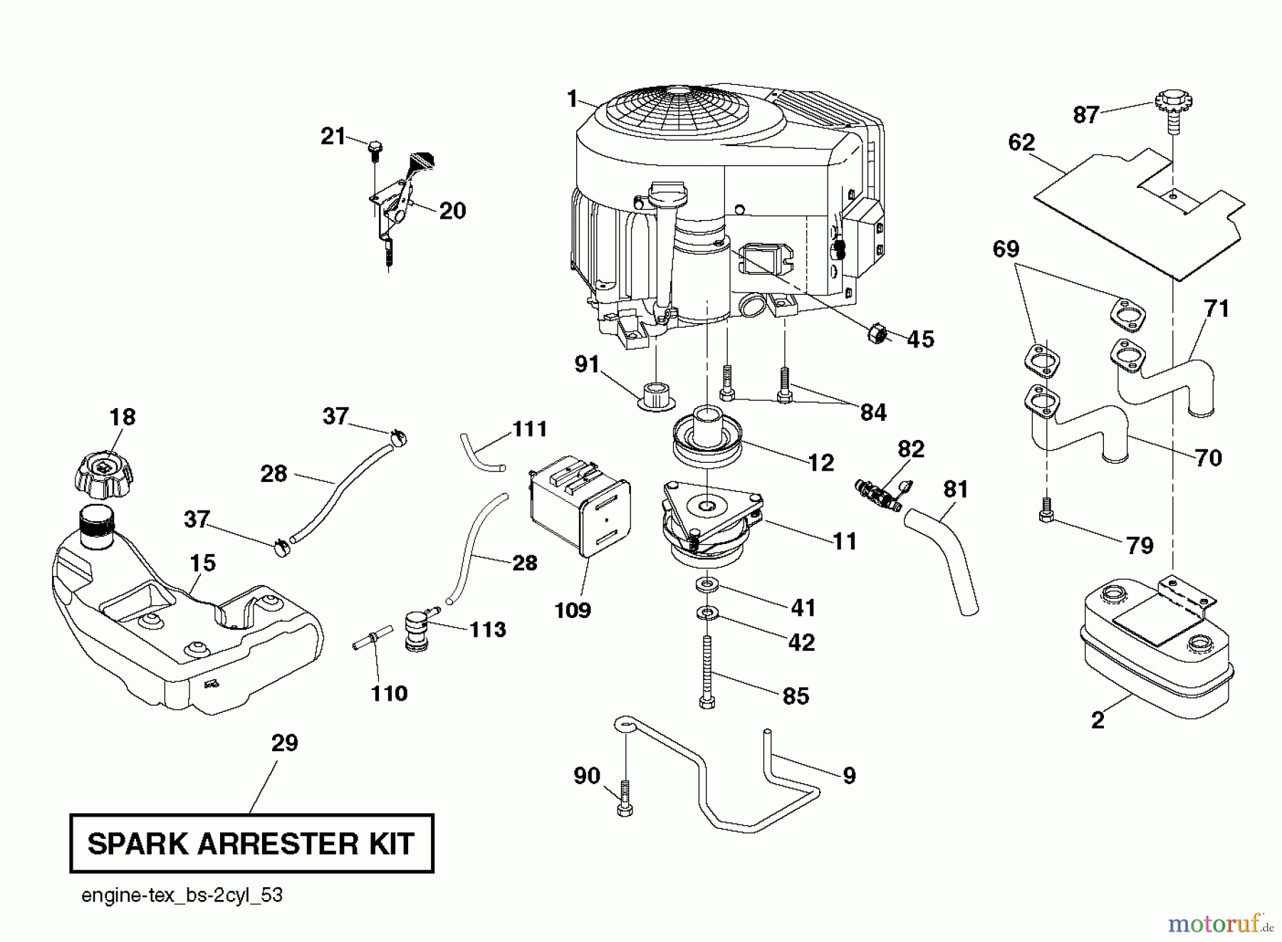 Husqvarna Rasen und Garten Traktoren YTH 2348 (96045002500) - Husqvarna Yard Tractor (2012-02 & After) ENGINE