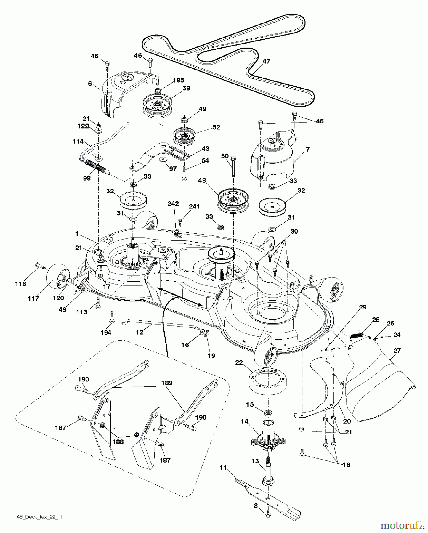 Husqvarna Rasen und Garten Traktoren YTH 2348 (96045002500) - Husqvarna Yard Tractor (2012-02 & After) MOWER DECK / CUTTING DECK