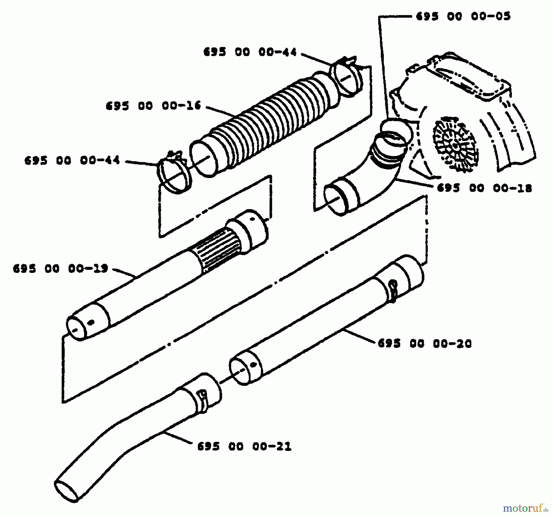 Husqvarna Bläser / Sauger / Häcksler / Mulchgeräte 140 B - Husqvarna Backpack Blower (1996-01 & After) Blower Tubes (Frame Mount Throttle)