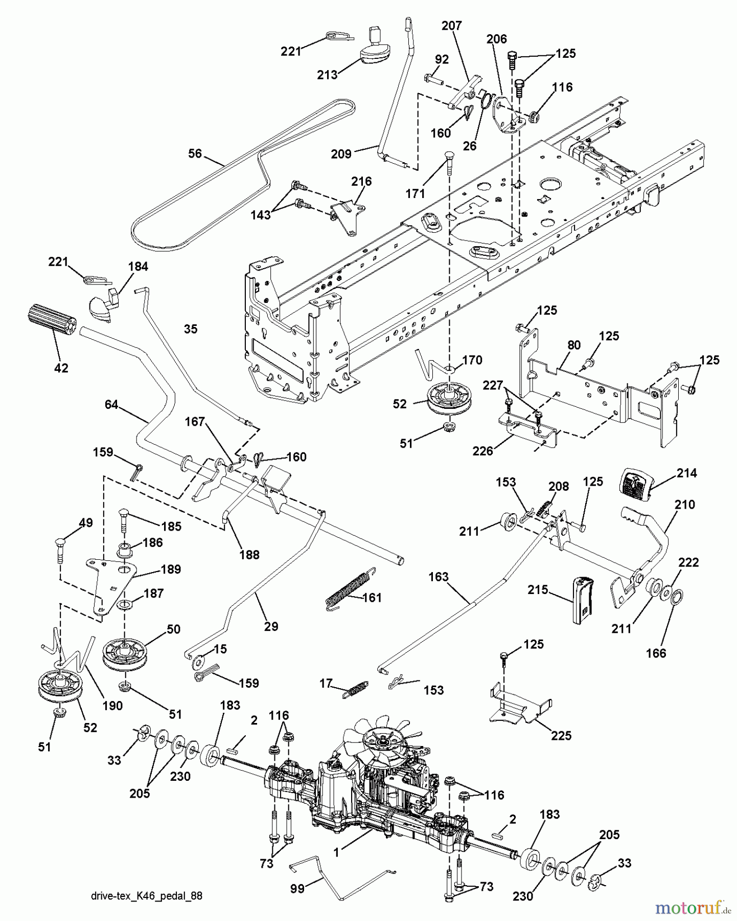 Husqvarna Rasen und Garten Traktoren YTH 21K46 (96045002602) - Husqvarna Yard Tractor (2011-08 & After) DRIVE