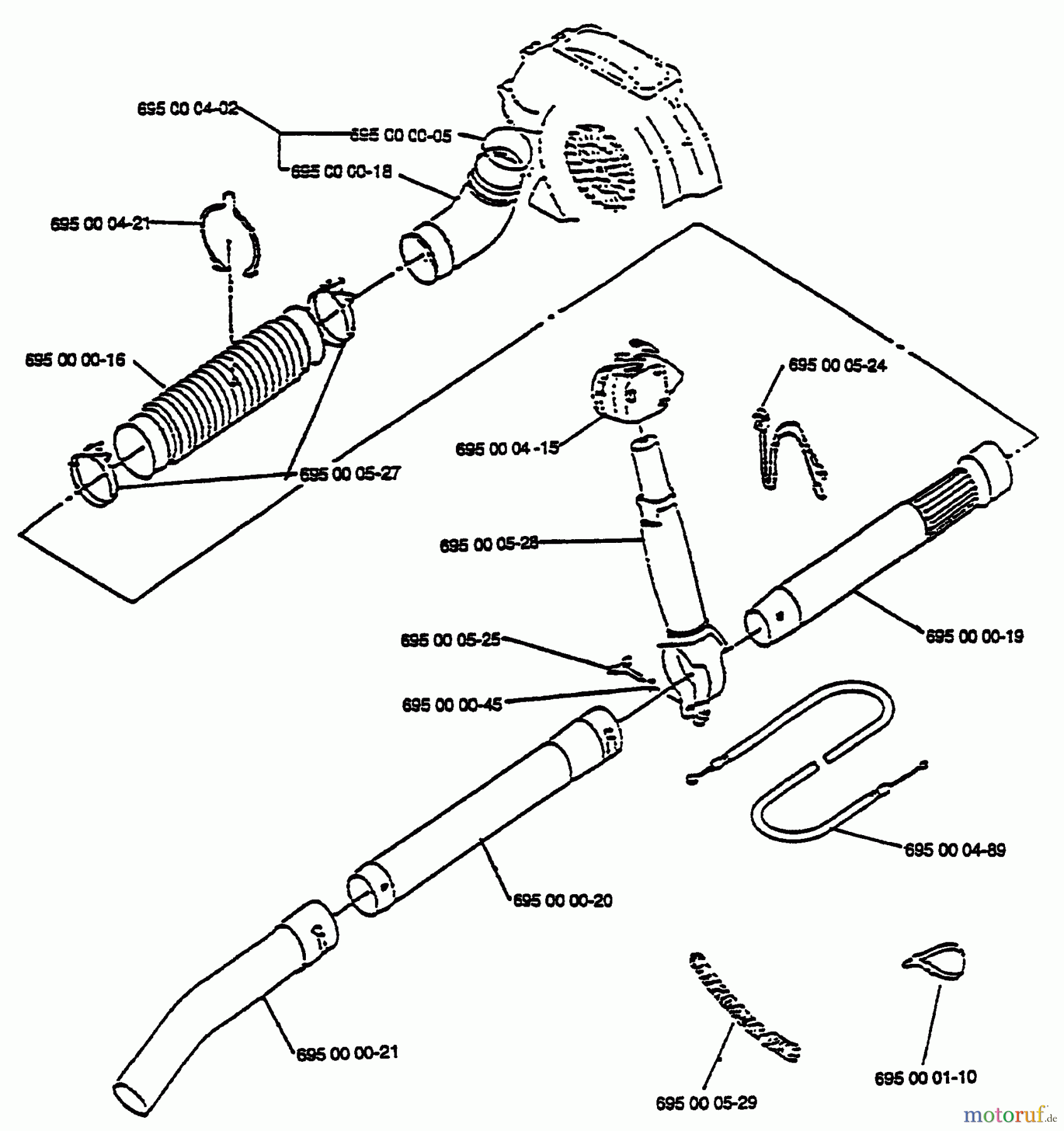 Husqvarna Bläser / Sauger / Häcksler / Mulchgeräte 140 B - Husqvarna Backpack Blower (1996-01 & After) Blower Tubes (Tube Mounted Throttle)