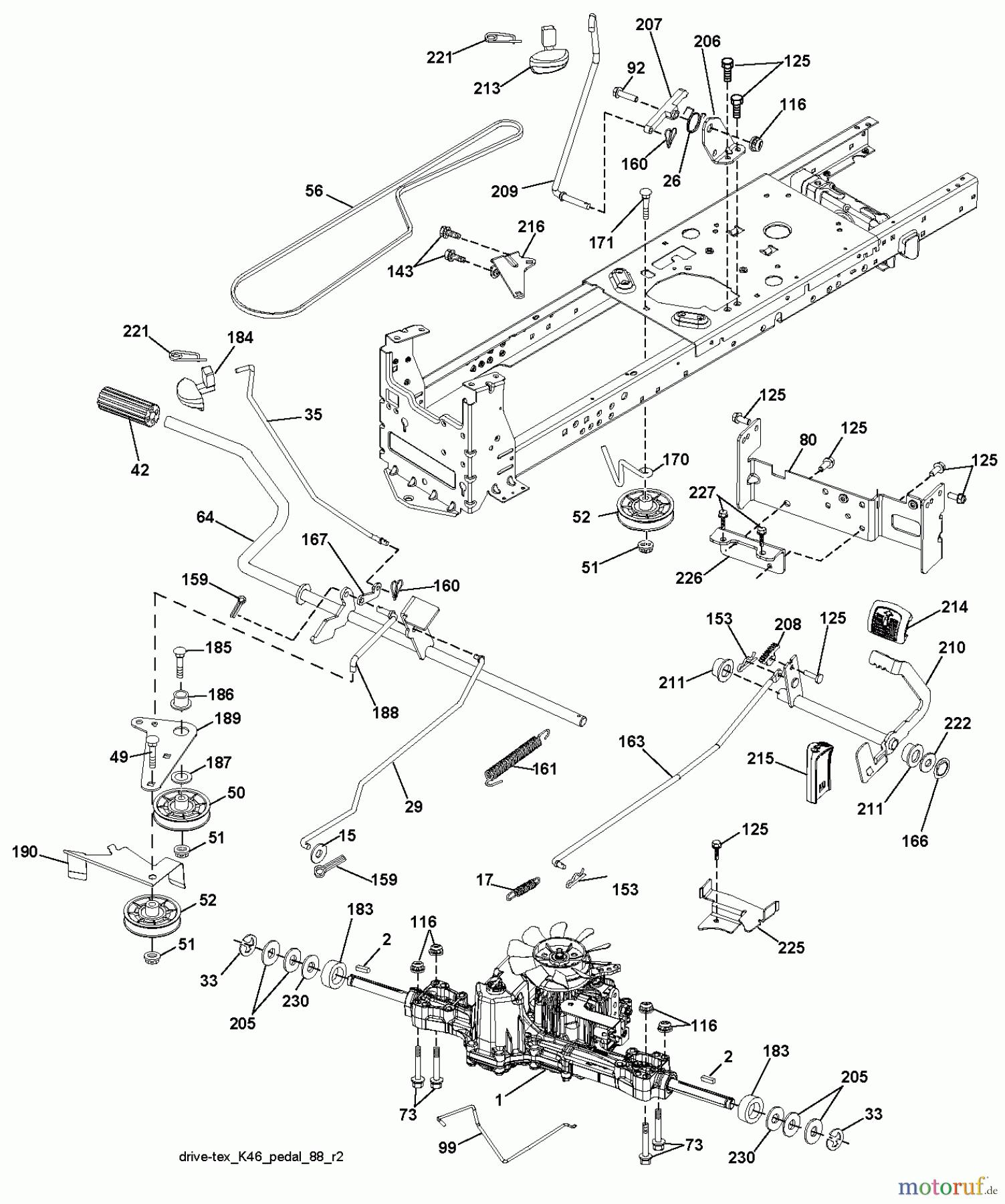 Husqvarna Rasen und Garten Traktoren YTH 23K46 (96041031600) - Husqvarna Yard Tractor (2012-07 & After) DRIVE